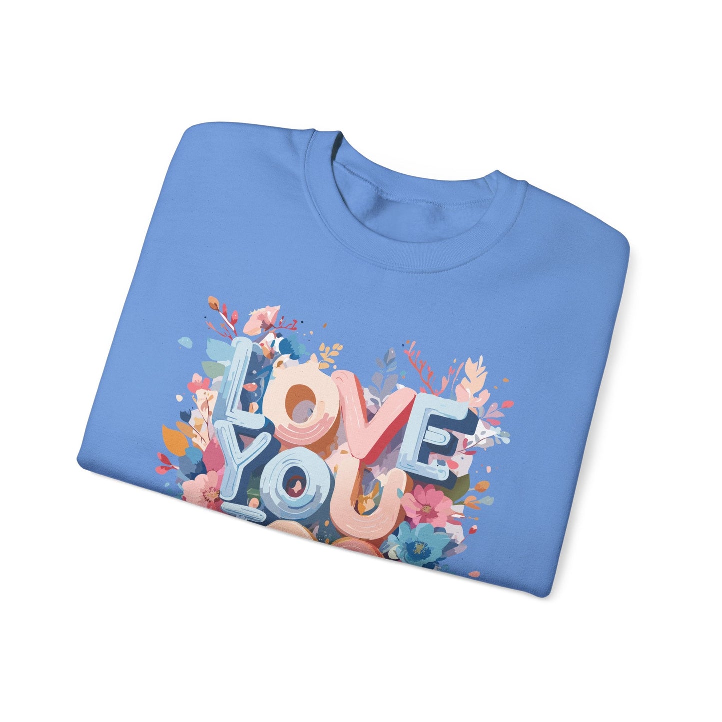 Floral Love Sweatshirt Unisex Valentine Day Crewneck 50 50 Cotton Polyester Cozy Warm Heavy Blend