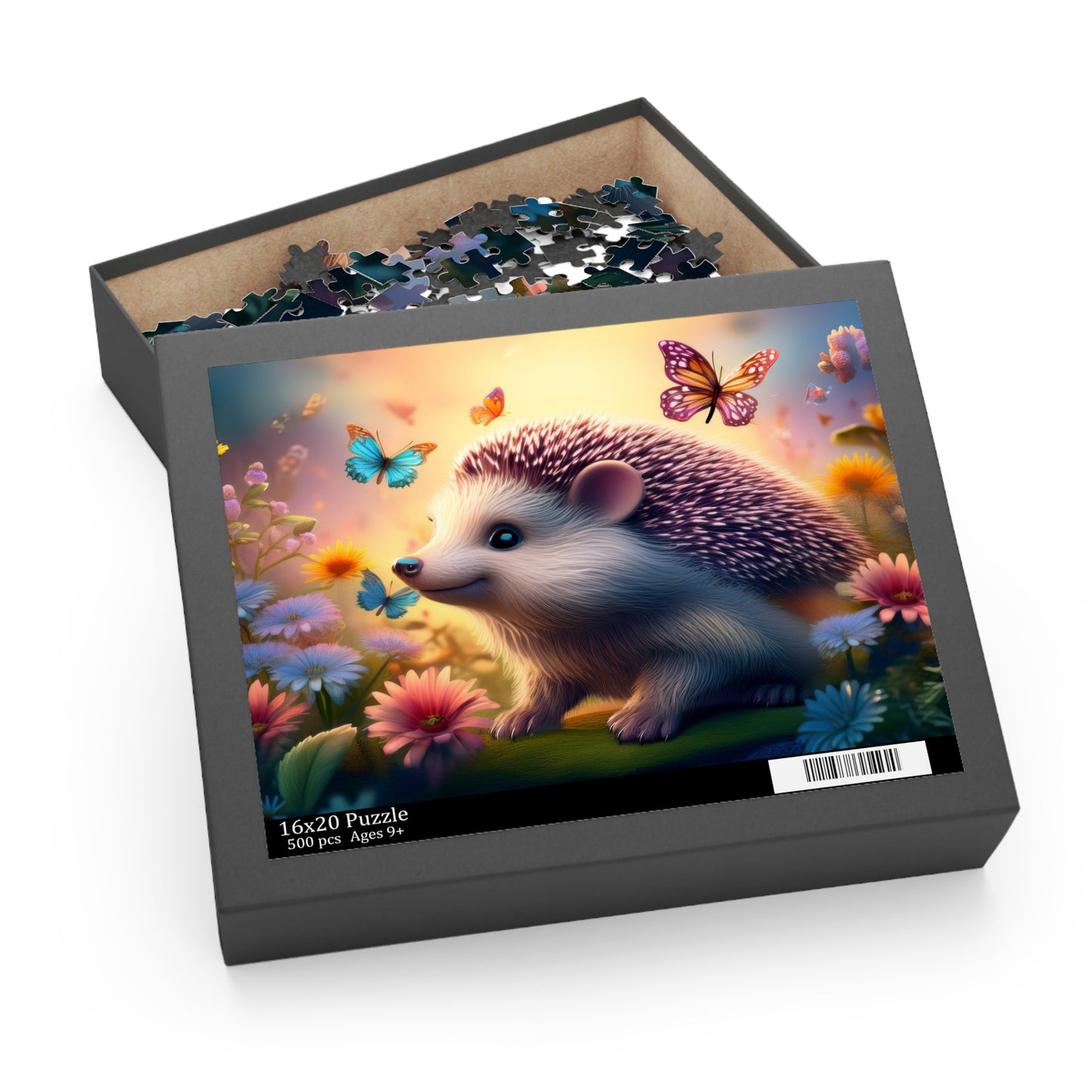 Puzzles-54 Kids Hedgehog Puzzle 500-Piece | Floral Hedgehog Puzzle 500-Piece, Animals Kids Puzzles Size: 16" x 20",  Ages 9+