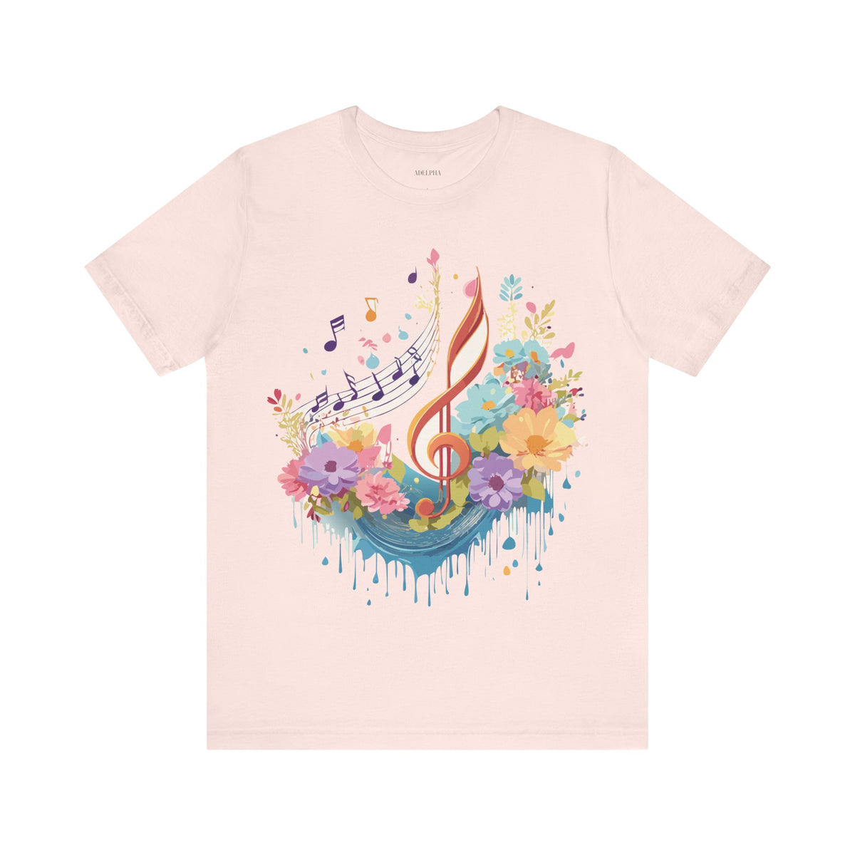 Music Graphic Unisex Cotton Bella+Canvas Tee with Art Design n189