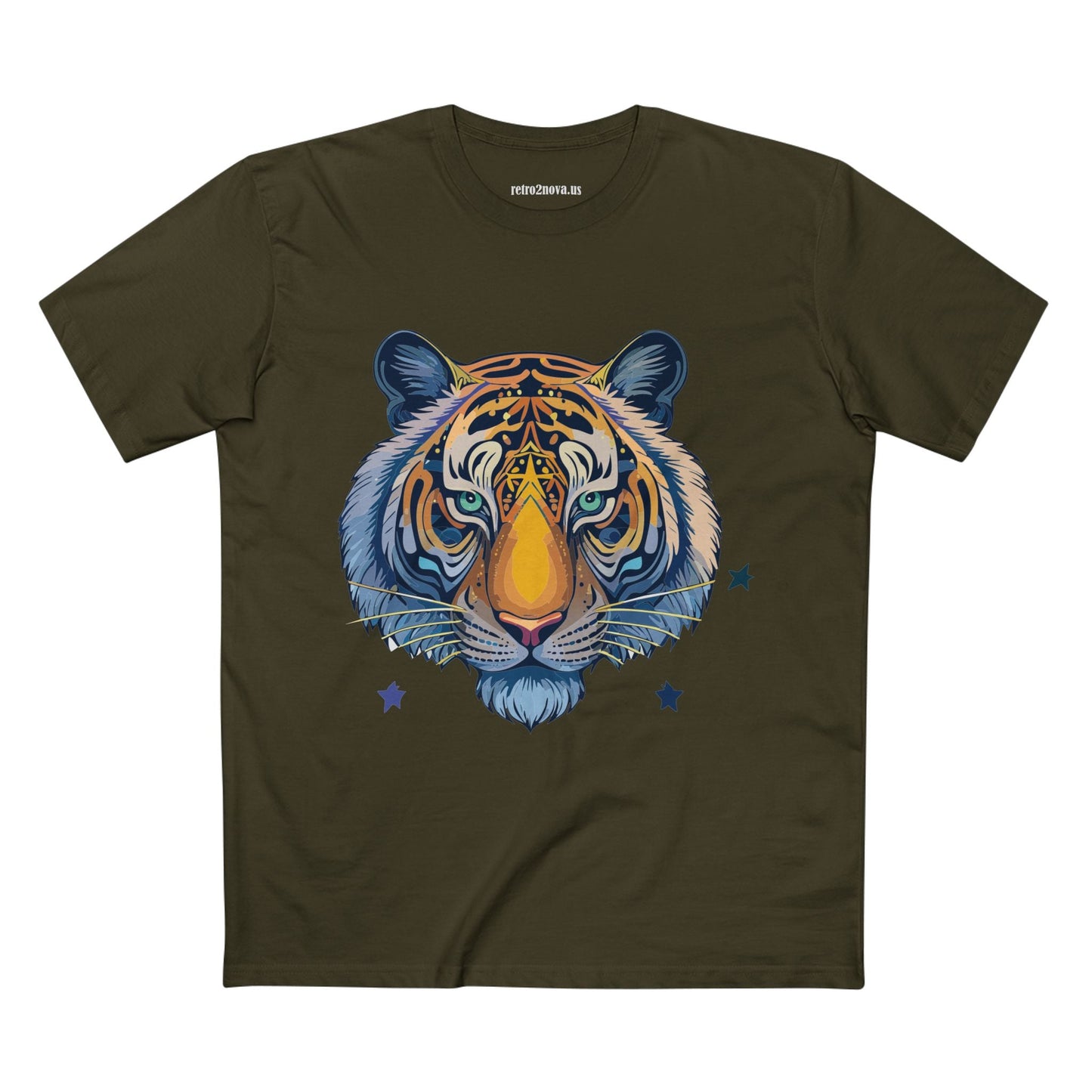 Unisex Tiger Shirt Premium Cotton Staple Tee With Original Art Design From Retro2Nova Art Collection For Everyday Comfort