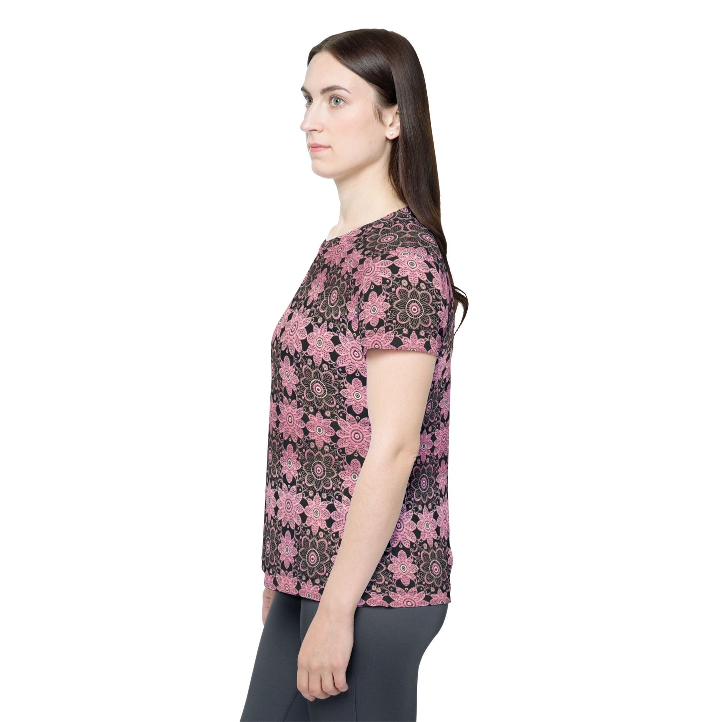 Lace Print Poly Shirt, Poly Shirt with Lace Print, Lace Shirt 63