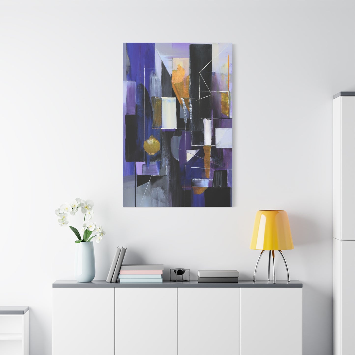 Purple Abstract Painting Print Canvas 20x24,20x30,24x30, 24x32,24x36,30x40, 32x48,36x48,40x60 Pine-Wood Inner Frame ABS-31