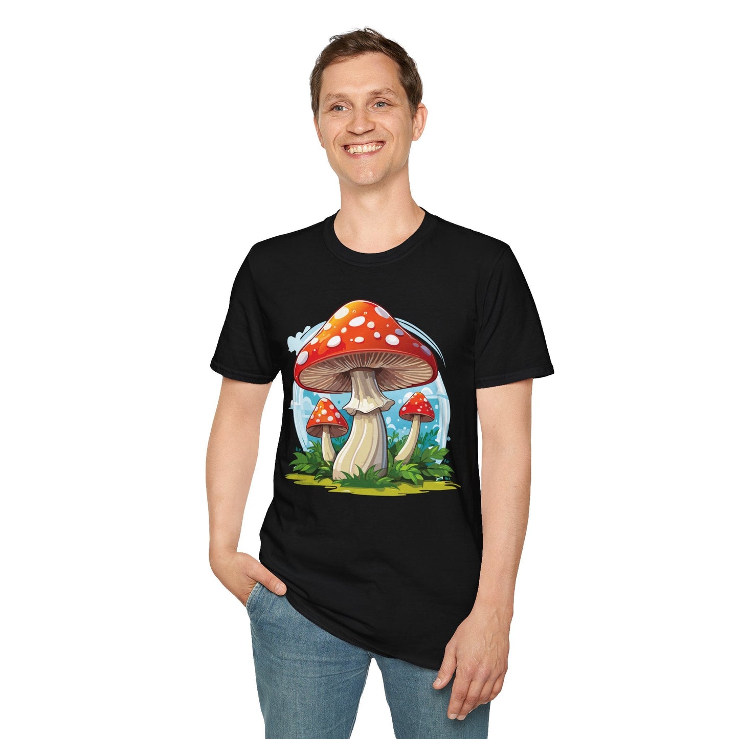 Mashroom Tee Shirt Unisex Funny Mashroom Design 100 Percent Cotton Softstyle Tee