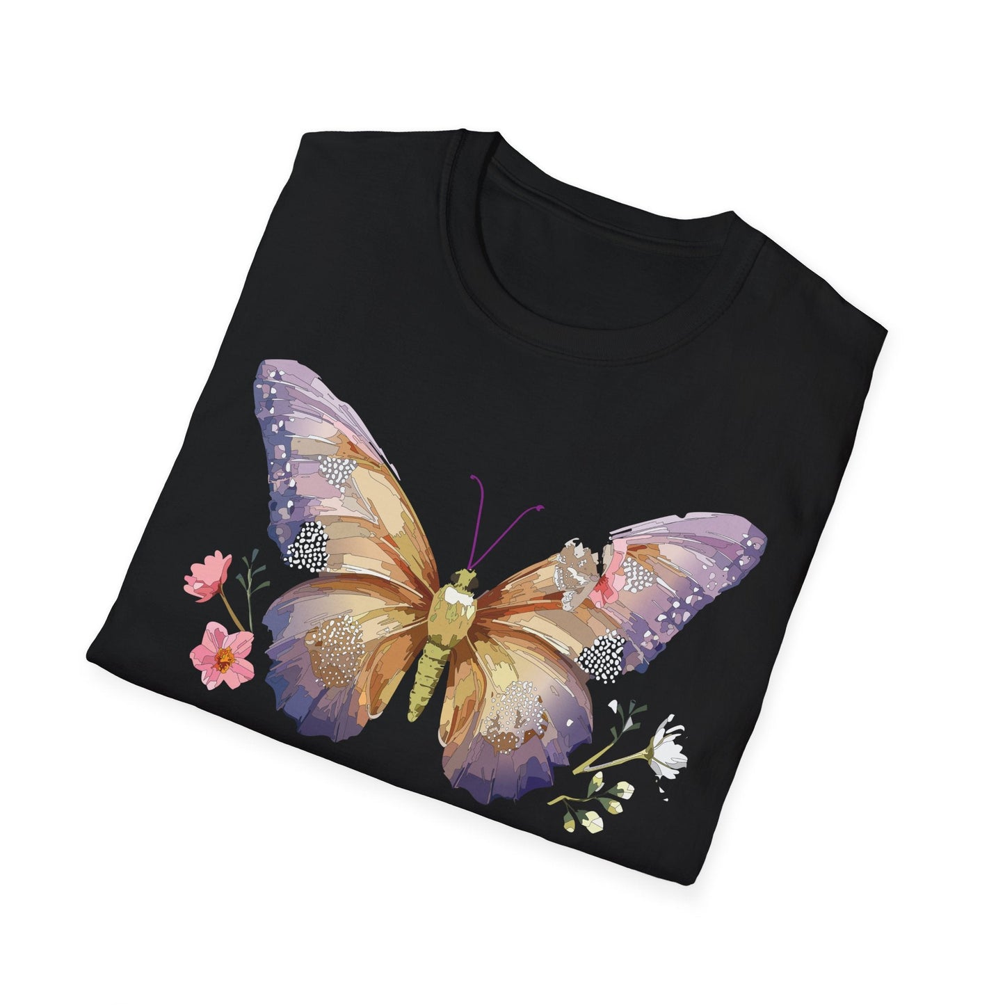 Monarch Butterfly Shirt Unisex Short Sleeve Tee Gildan Softstyle 64000 100 Percent Ring Spun Cotton