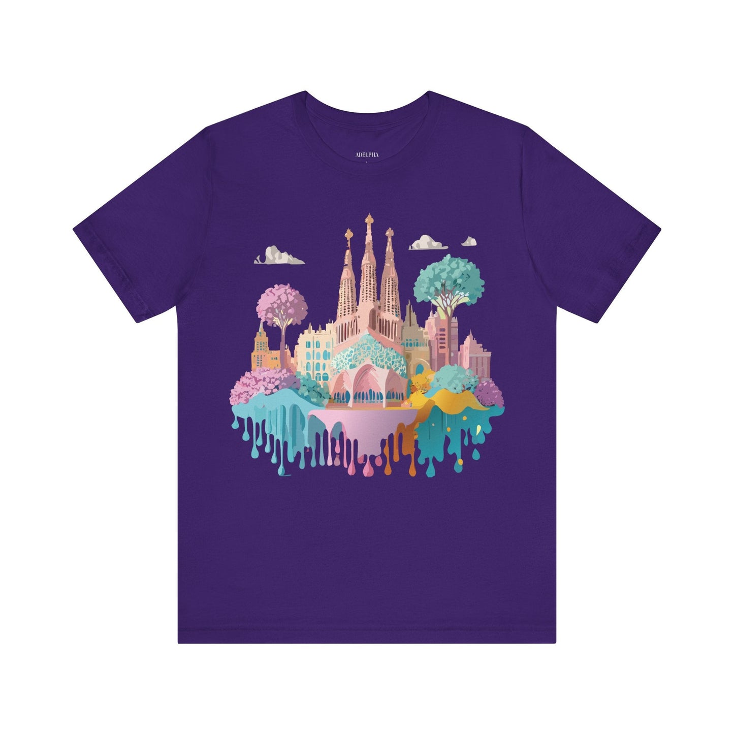 Barcelona Tourist Shirt Unisex Graphic Tee Featuring Original Vintage Art Adelpha