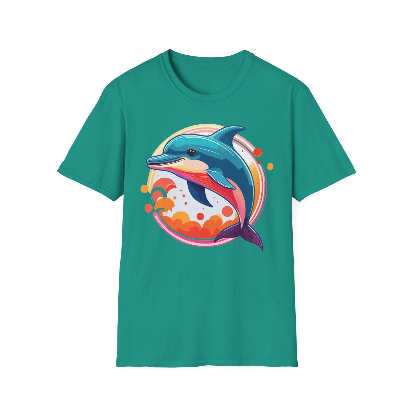 Dolphin Shirt Unisex Softstyle Tee Short Sleeve 100 Percent Ring Spun Cotton Gildan 64000