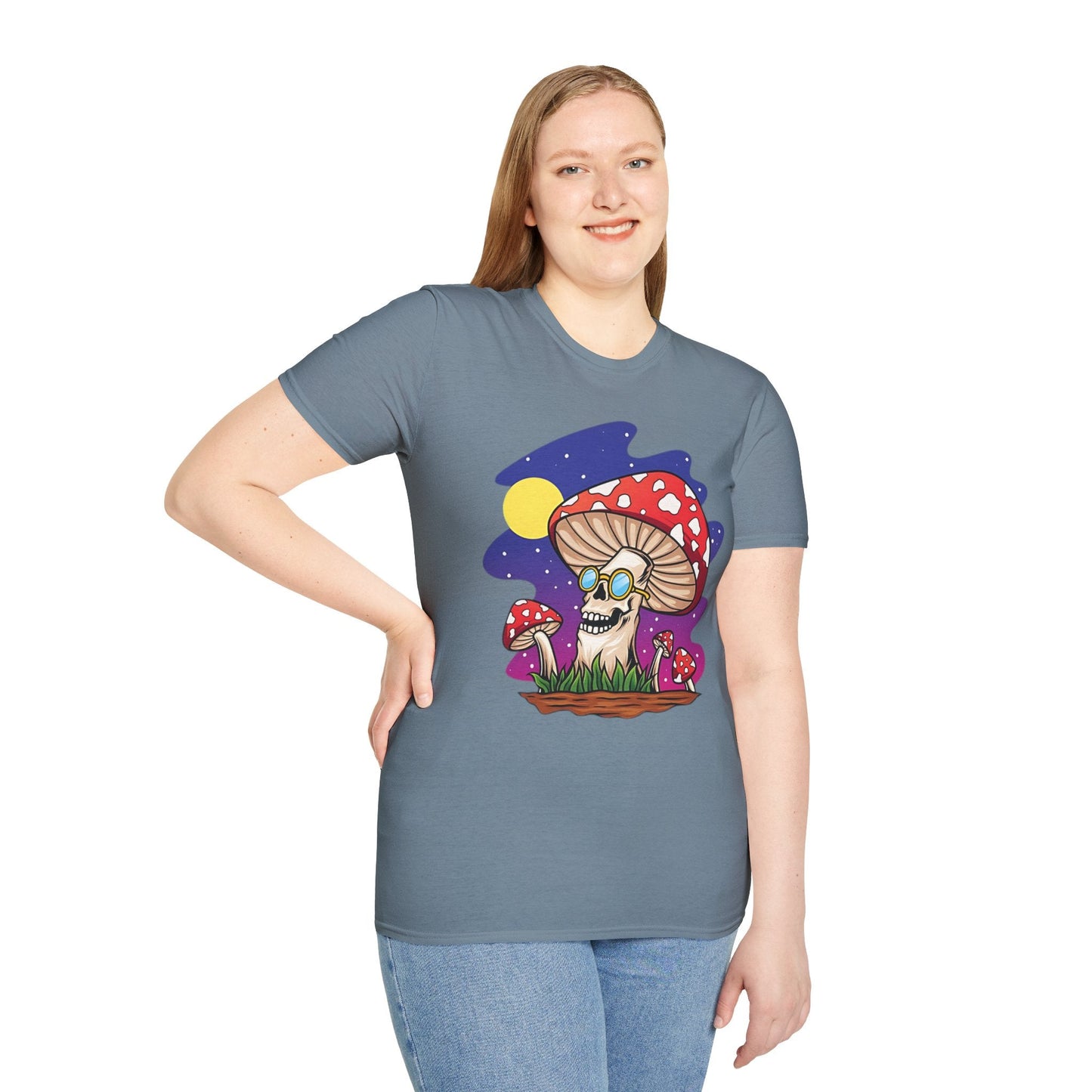 Funny Mashroom Graphic Unisex Softstyle Cotton With Cartoon Illustration Design 26