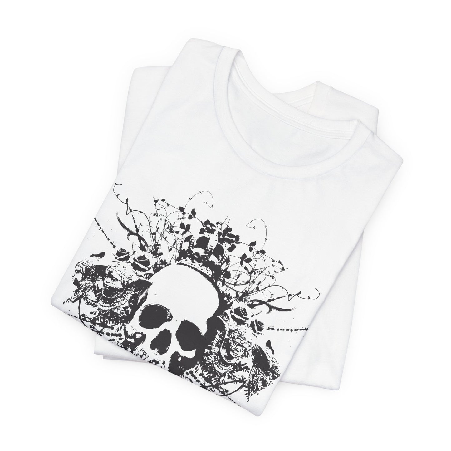 Dark Skull Graphic Design Tee, Skull Shirt, Vintage Tees, Art Design T-Shirt, Vintage Graphic Tee, Art Shirts with Skulls
