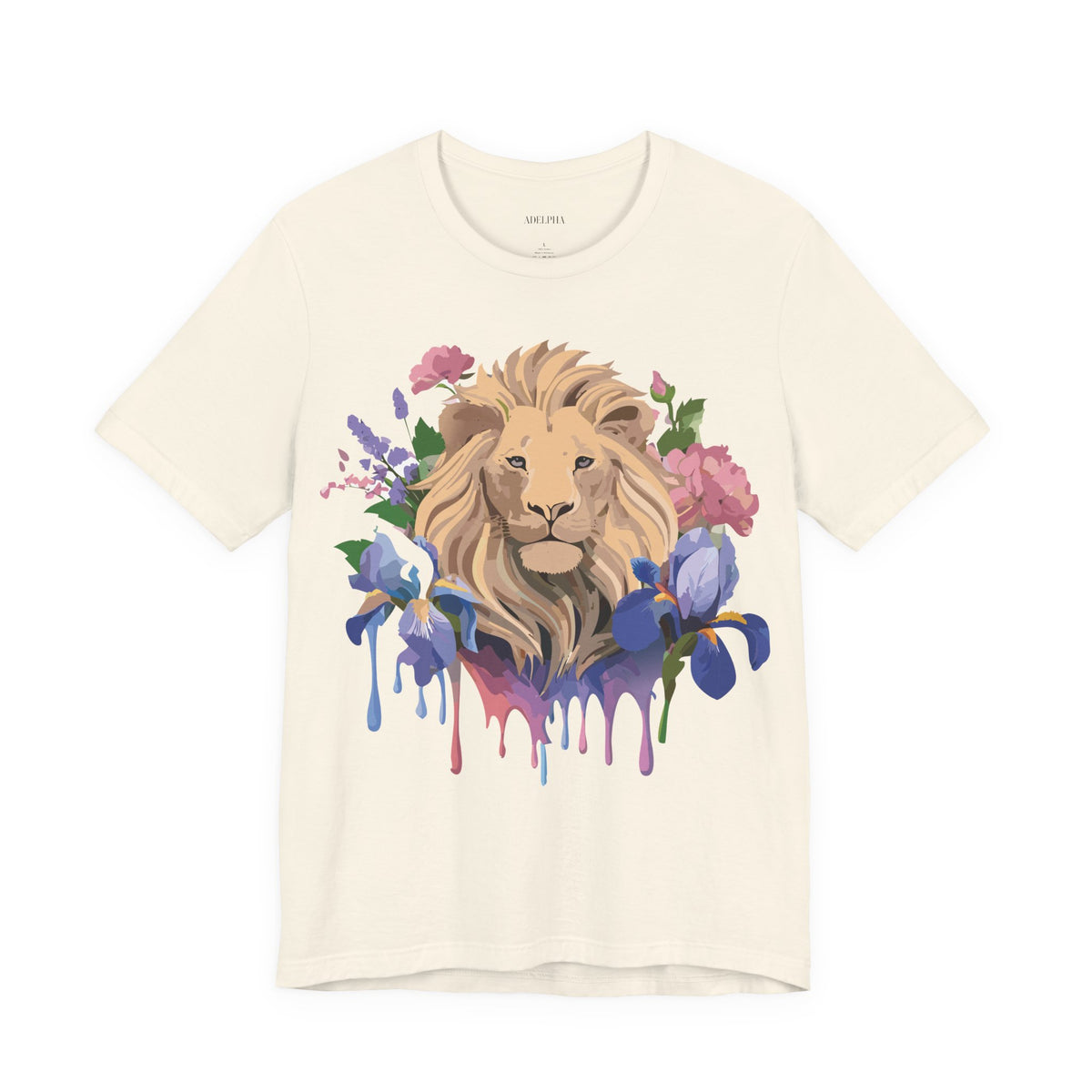 Lion Graphic Unisex Cotton Bella+Canvas Tee with Art Animal Design e318
