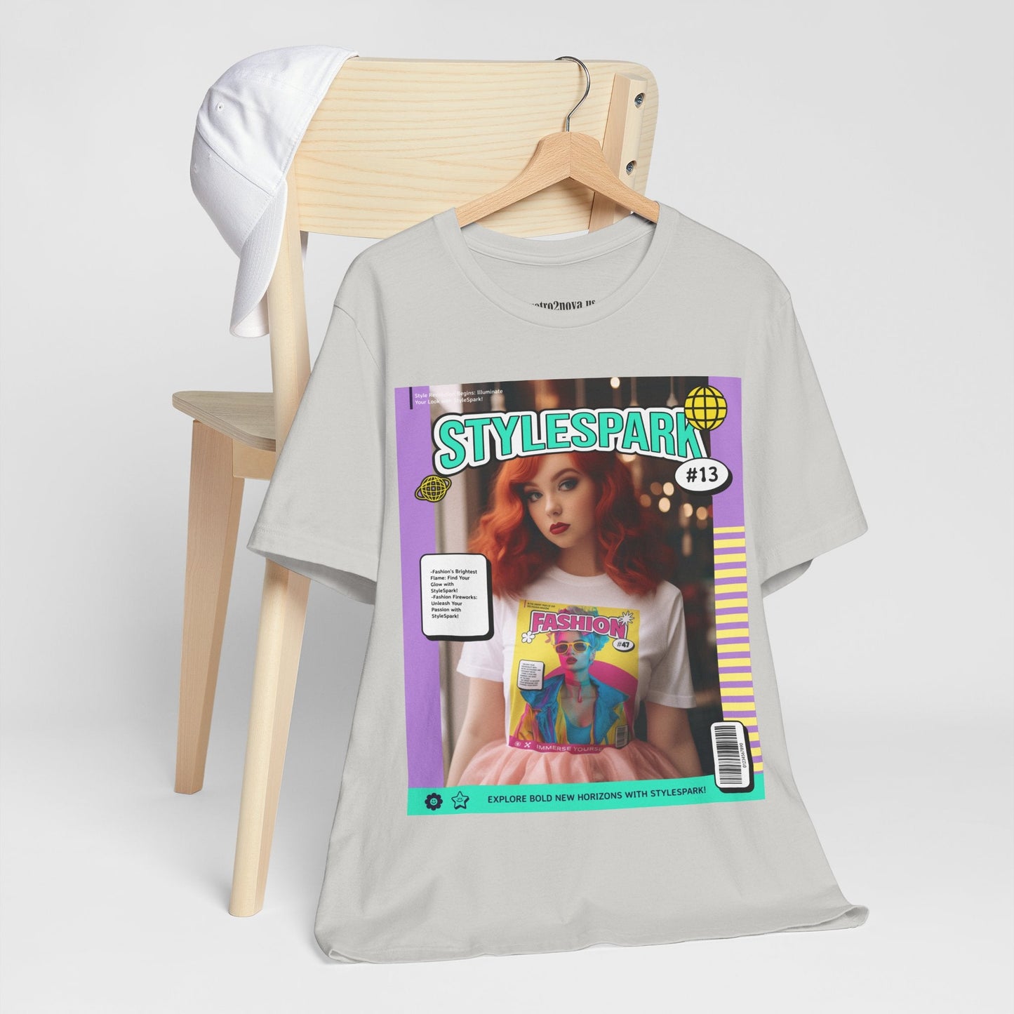 Magazine Cover Shirt Unisex Short Sleeve Tee Bold Vibrant Print Wearable Art