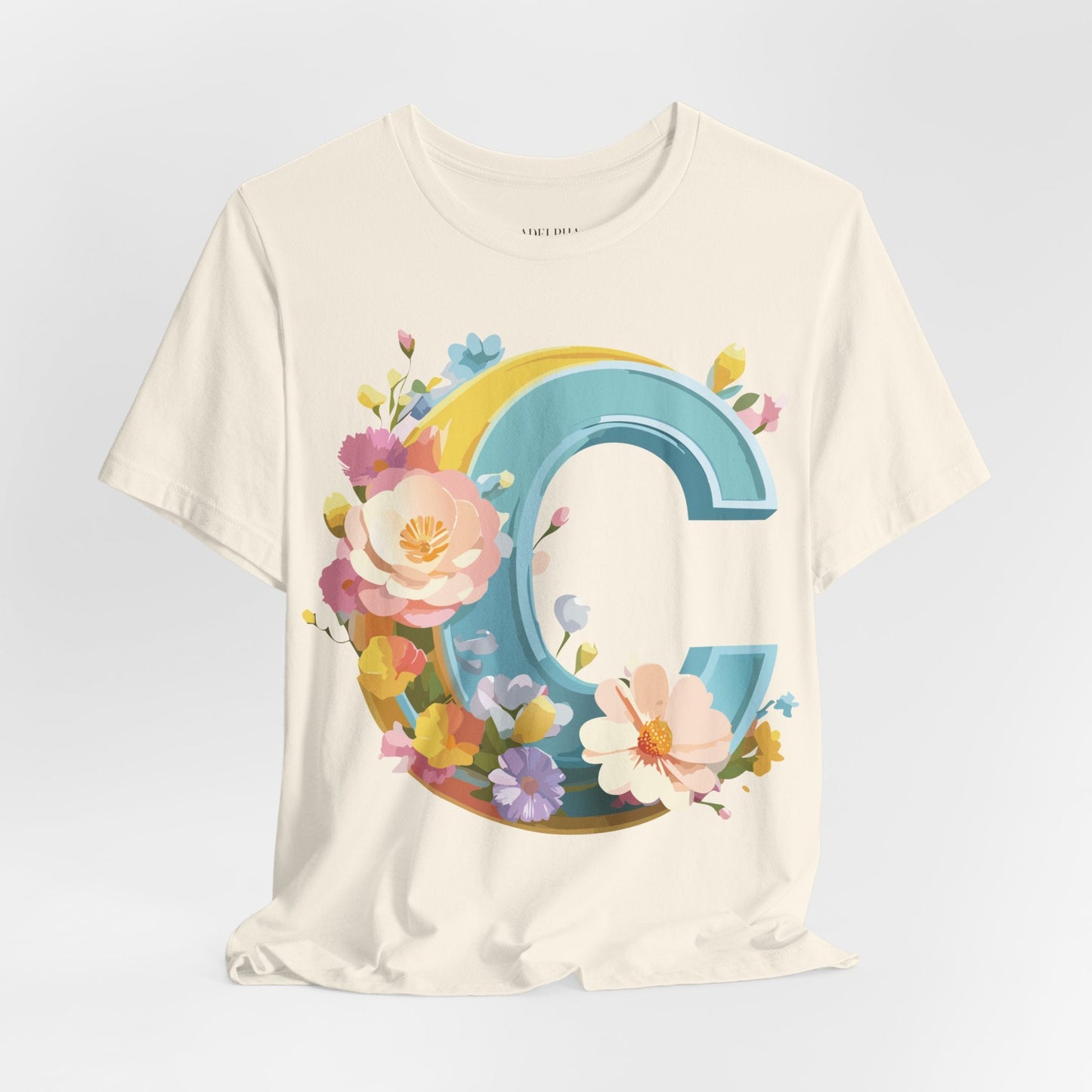 Letter C Shirt Graphic Tee Unisex Vintage Art Design Tee Adelpha Premium Short Sleeve