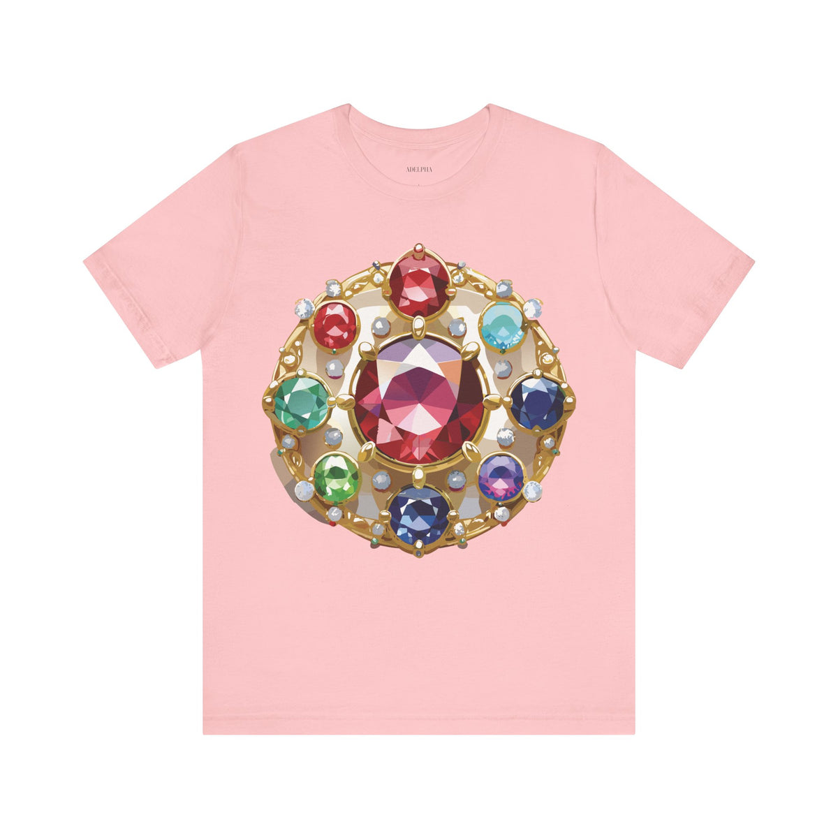 Jewelry Graphic Unisex Cotton Bella+Canvas Tee with Gemstones Art Design m34
