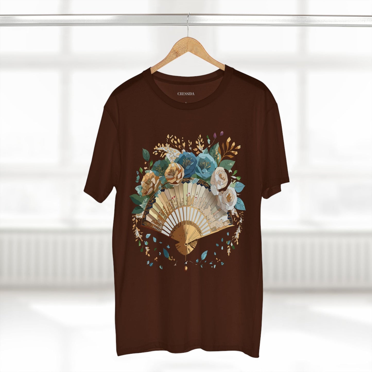 Antique Fan Graphic Design T-Shirt Unisex 100 Cotton Floral Carnival Artwork Tee 4