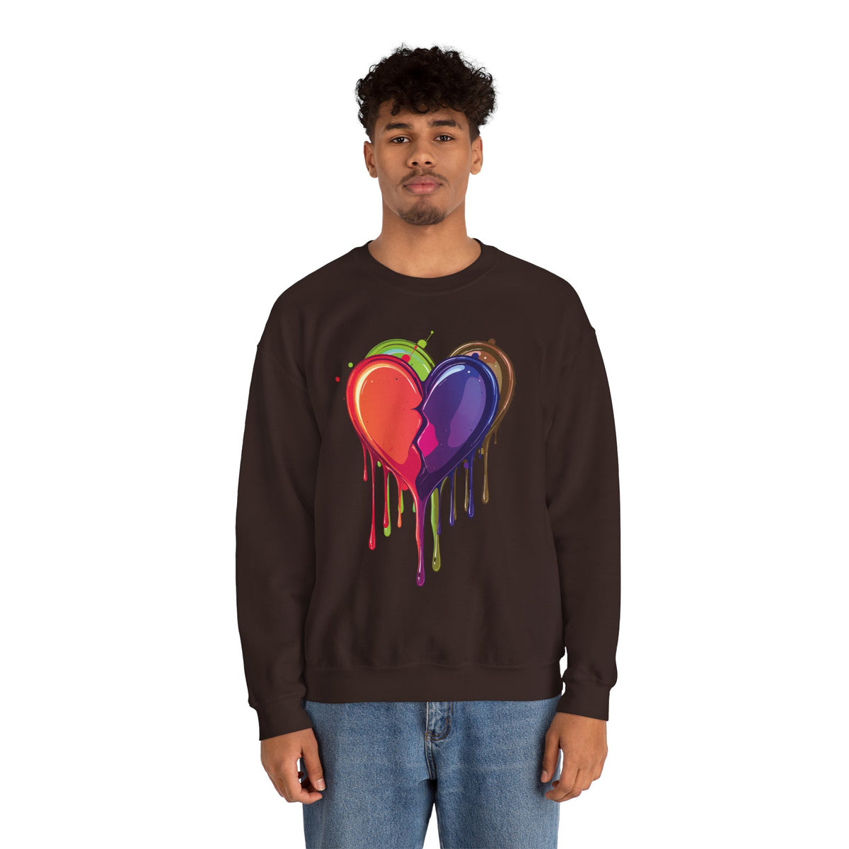 Double Bleeding Heart Sweatshirt, Big Heart Sweatshirt, Love Sweatshirt, Valentine's Day Sweatshirt, Heart Sweatshirt 119