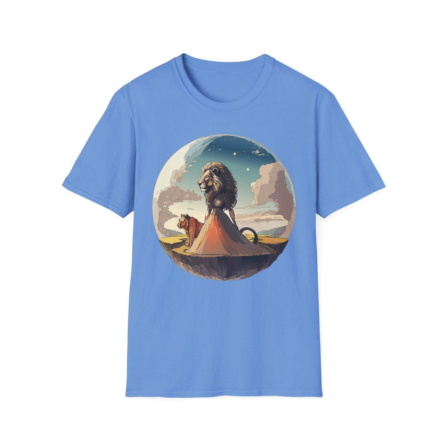 Lion Graphic T Shirt Unisex Softstyle 64000 Gildan 100 Percent Cotton Tee
