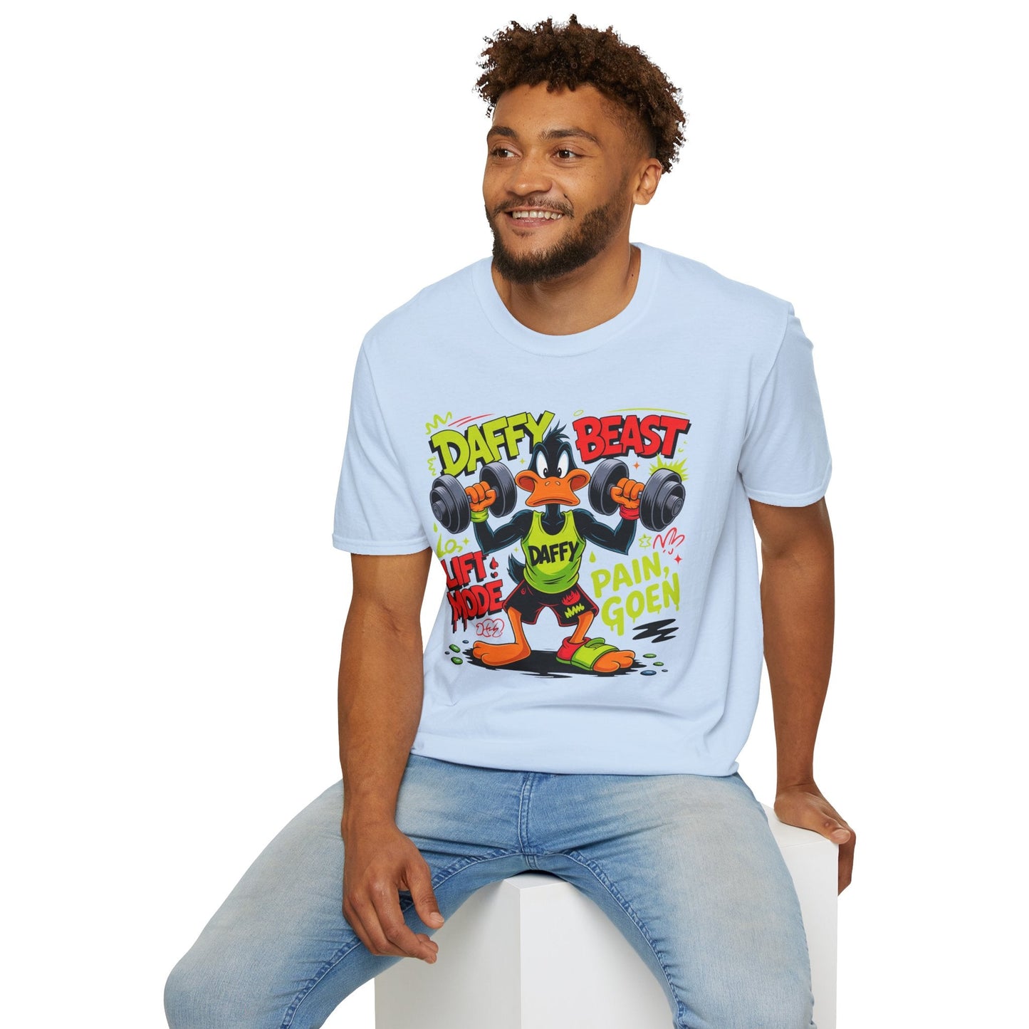 Cartoon T Shirt Funny Animals Print Unisex Animation Tee Gildan Softstyle 64000