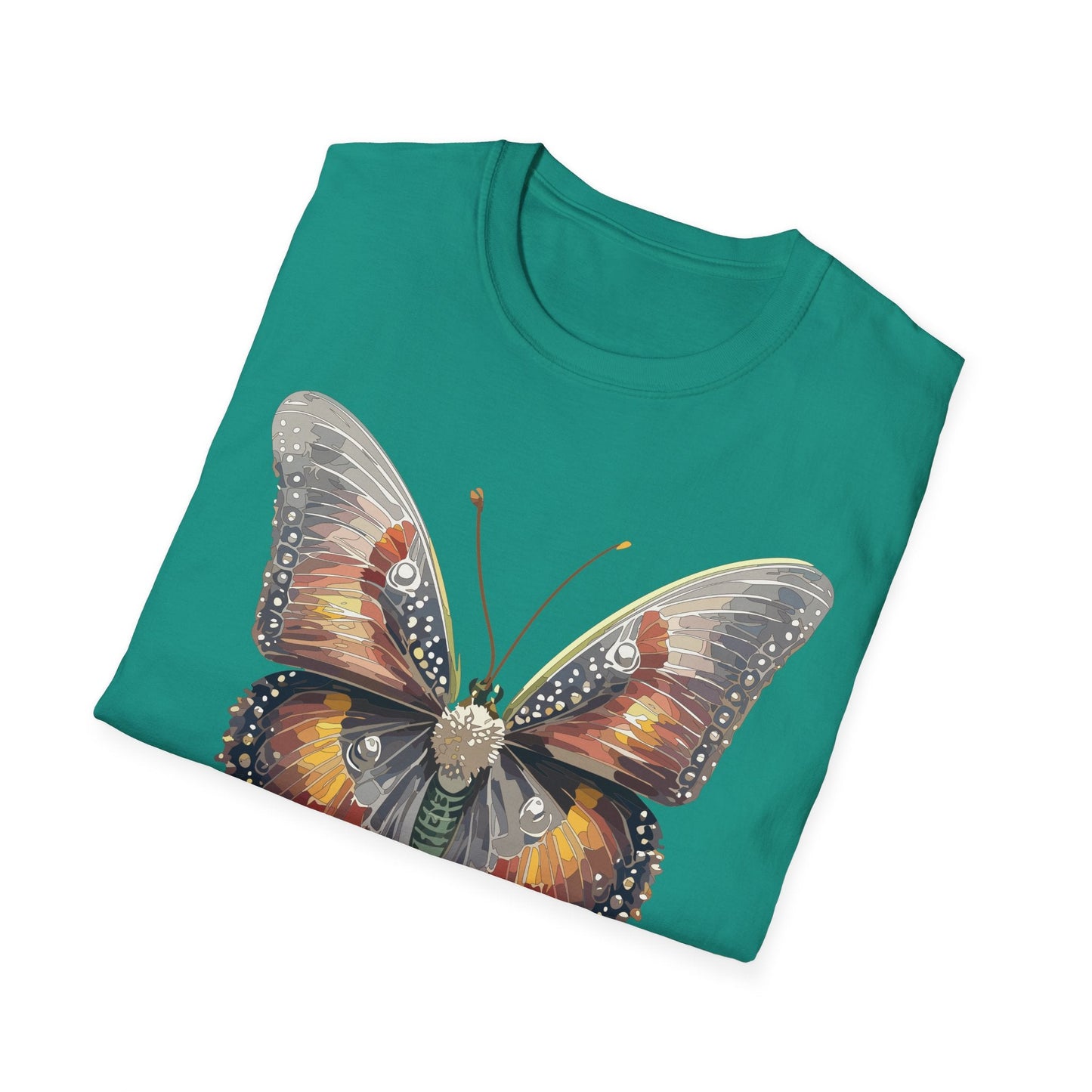 Butterfly Shirt Unisex Lightweight 100 Cotton Gildan Softstyle 64000 Tee Monarch Butterfly Design