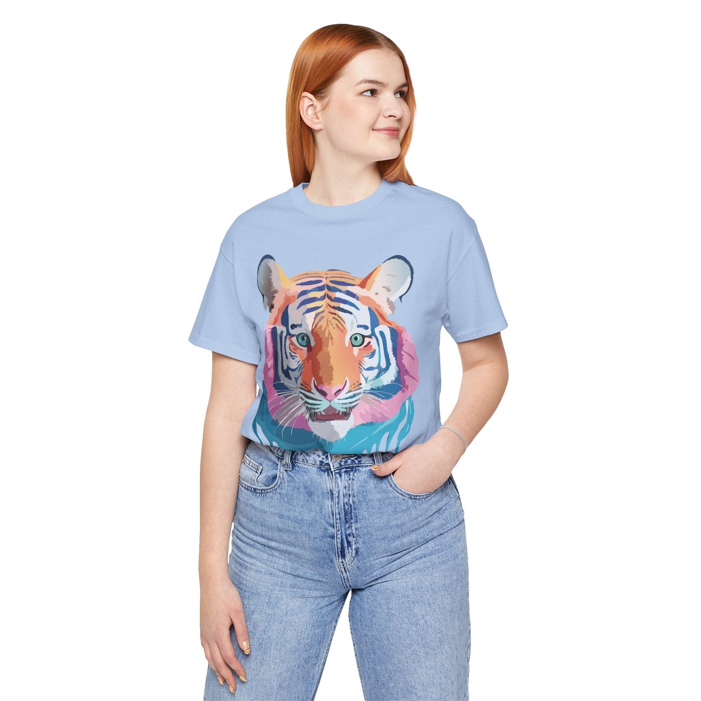 Tiger Shirt Graphic Tee Unisex Jersey Short Sleeve Art Design By Adelpha Vintage Inspired Artwork