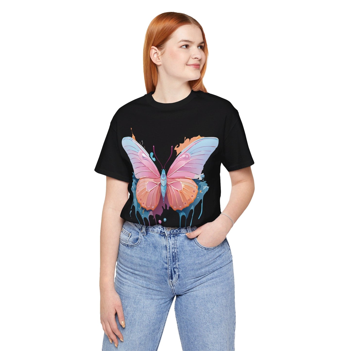 Butterfly Graphic Unisex 100 Cotton Lightweight Vintage Design Jersey Tee 88