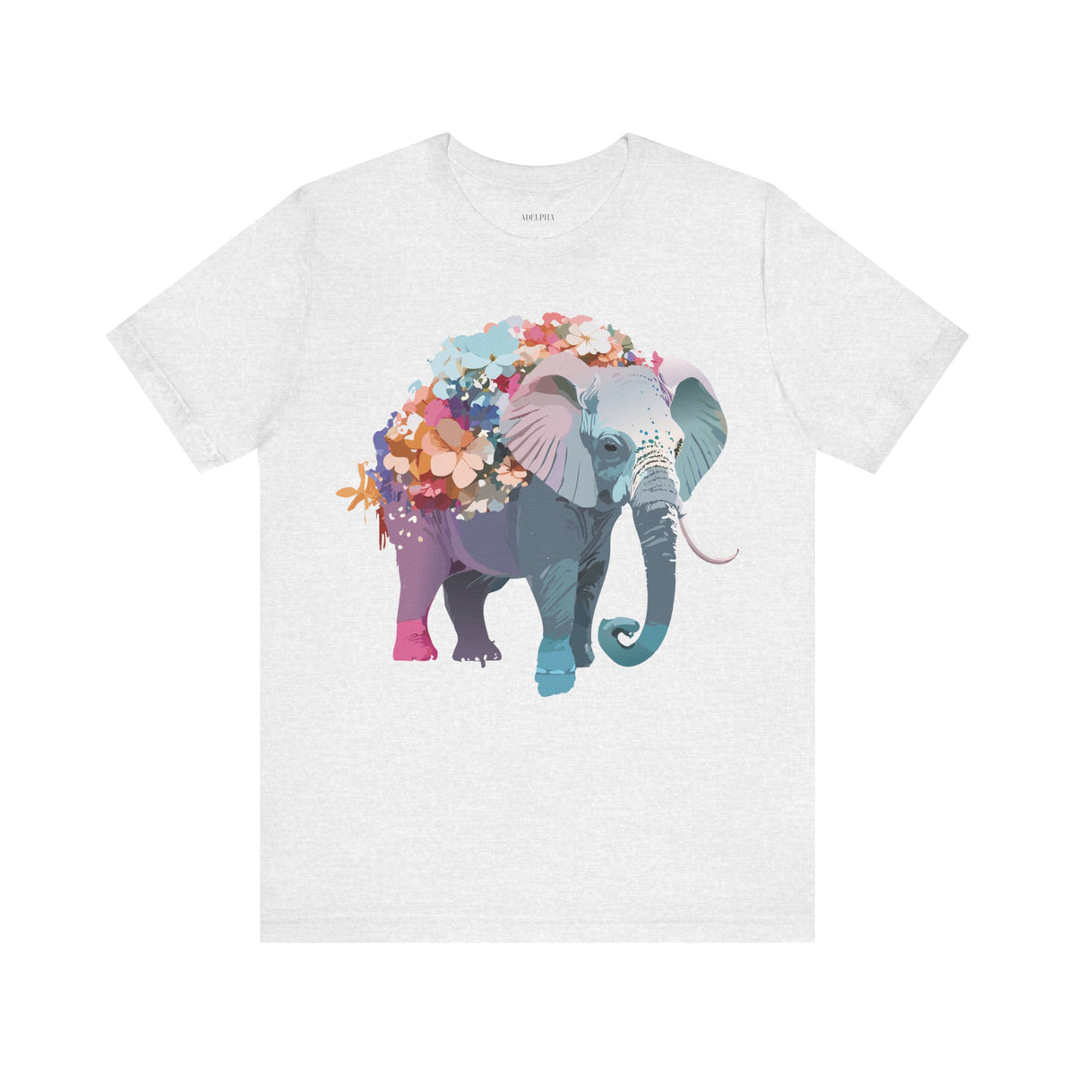 Elephant Graphic Unisex Cotton Bella+Canvas Tee with Art Animal Design e134