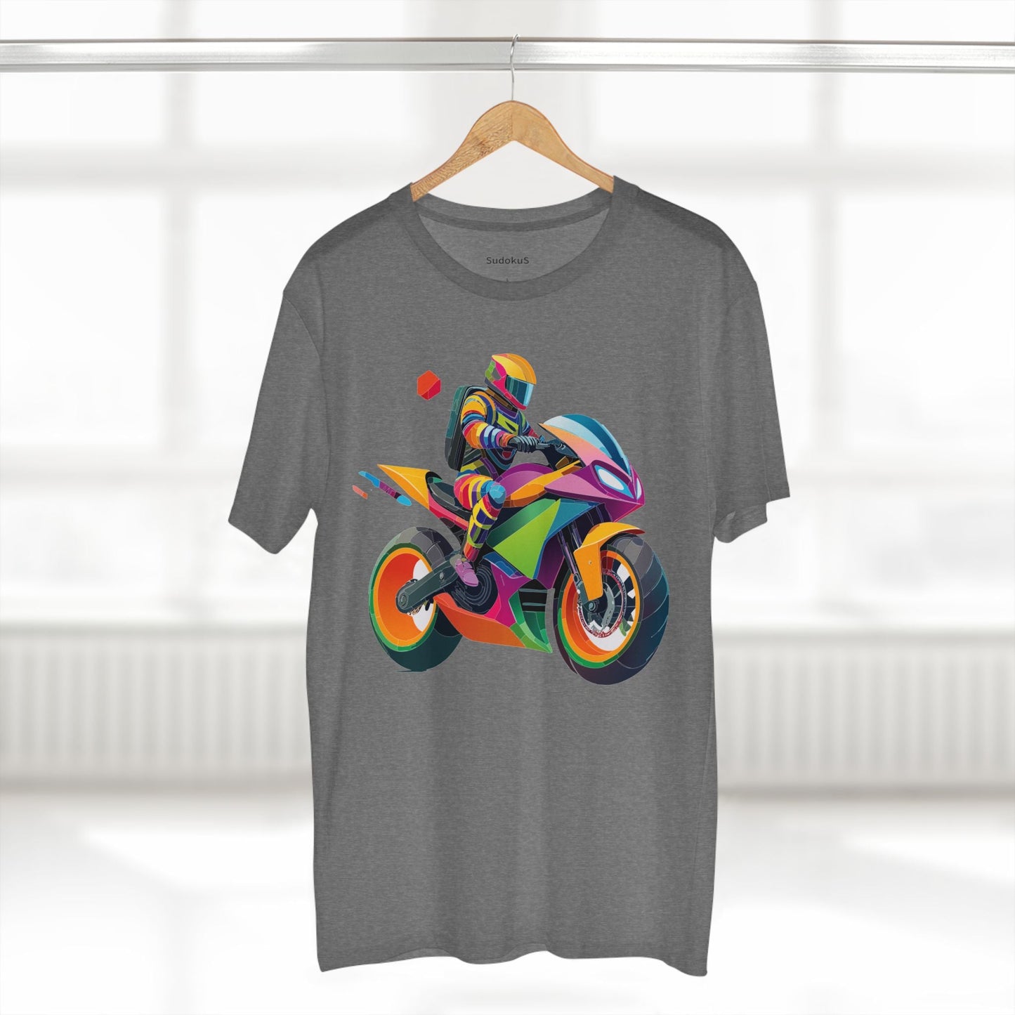 Moto Bike Graphic Unisex 100 Cotton Staple Tee 4