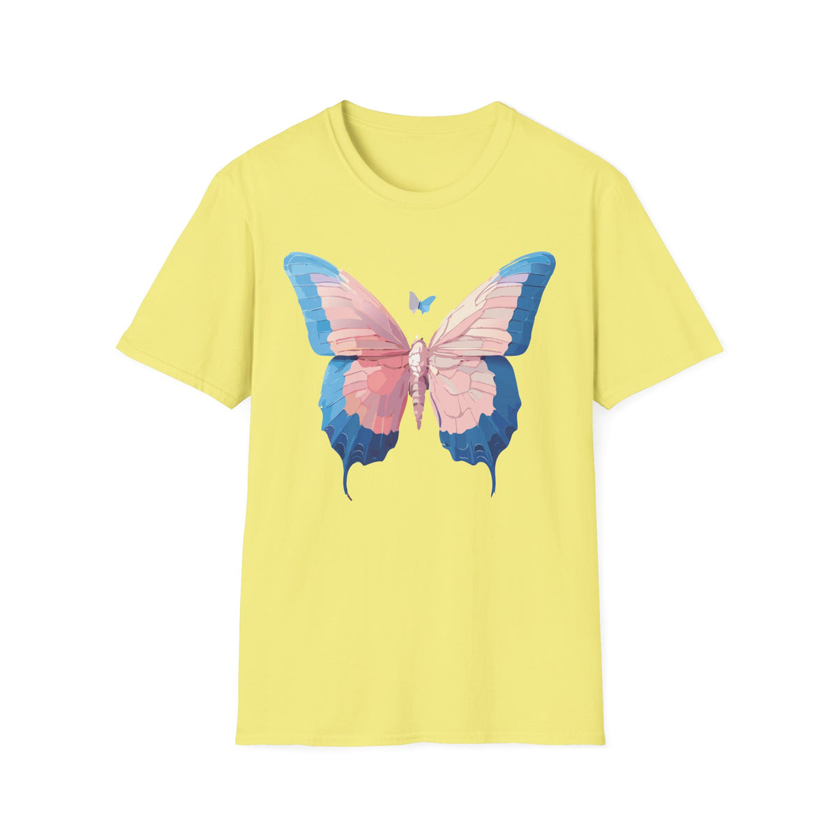 Butterfly Graphic T-Shirt — Pastel Pink & Blue Wing Graphic Tee Unisex 100 Cotton Gildan T-Shirt