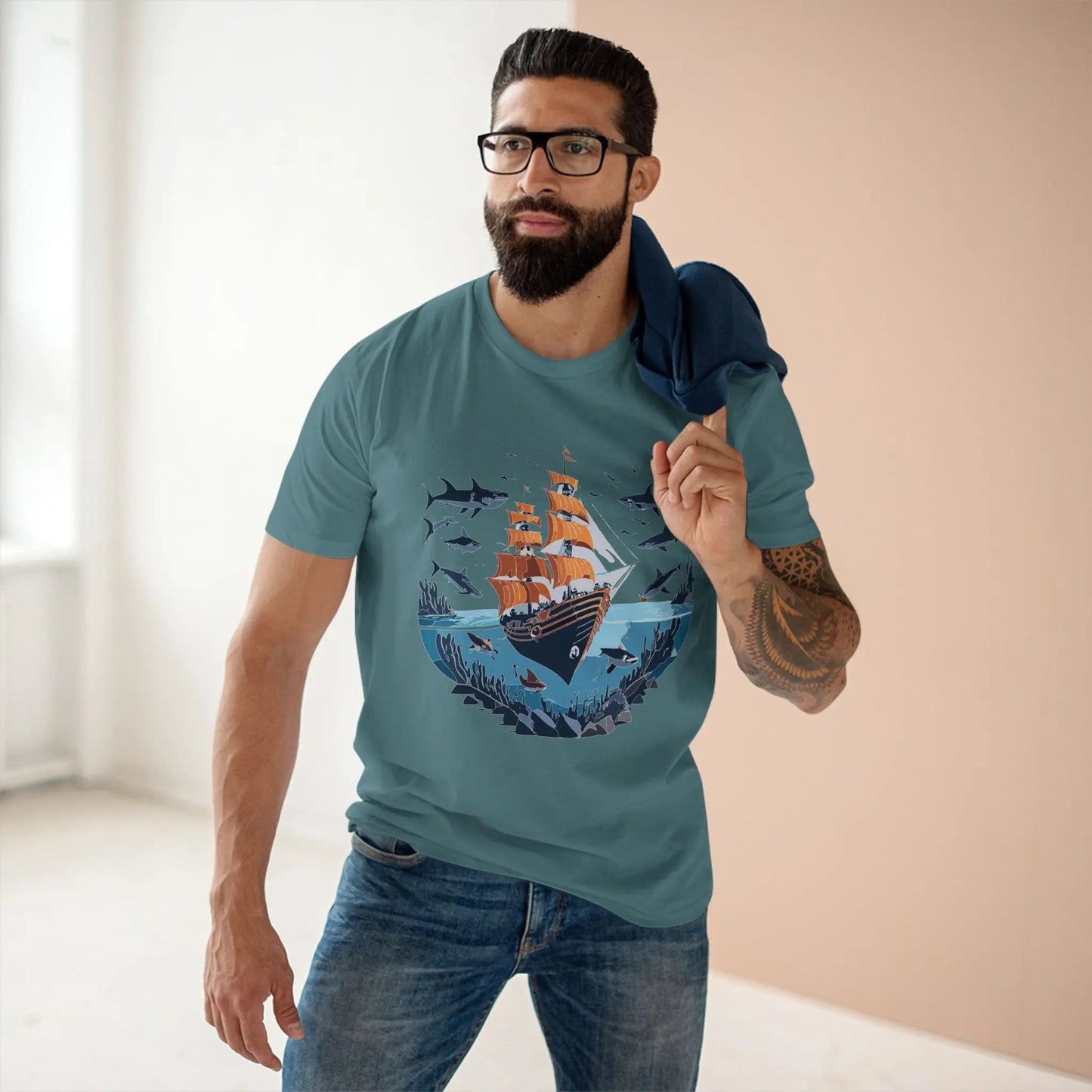 Ocean Coast Graphic Unisex 100 Cotton Staple Tee 30