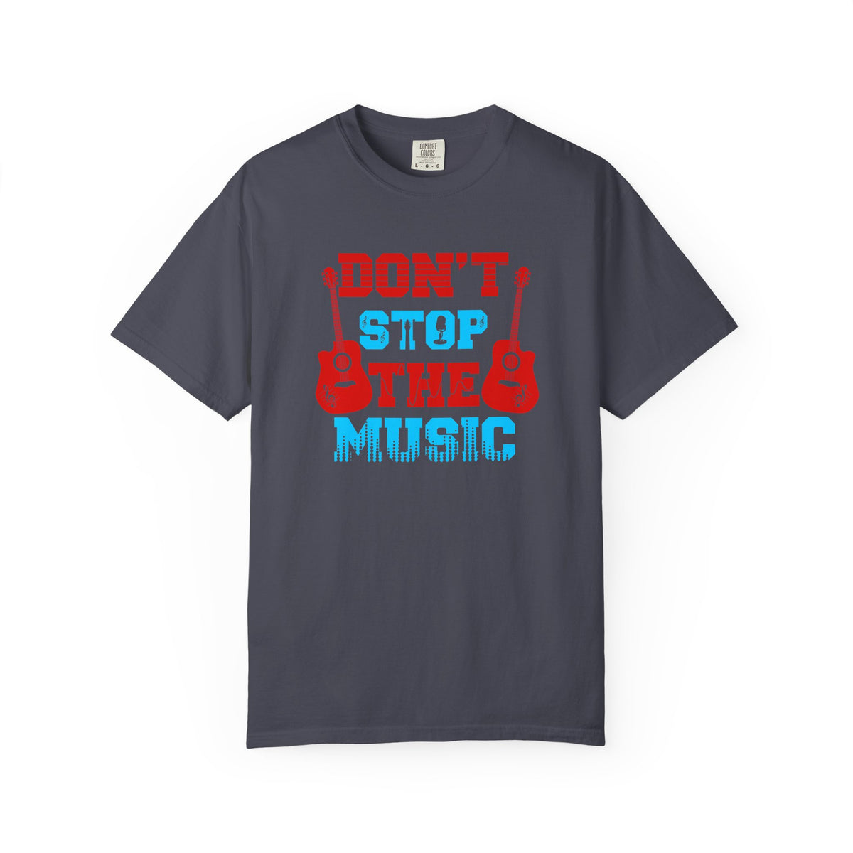 Don t Stop the Music T-Shirt Acoustic Guitar Typography Graphic Unisex Cotton Tee 042