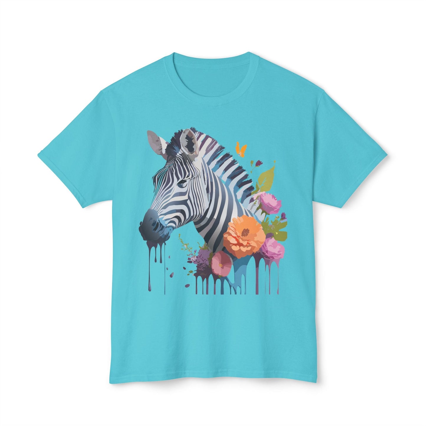 Unisex Zebra Art T Shirt With Full Color Print HD Cotton Tee Made In USA For Everyday Style