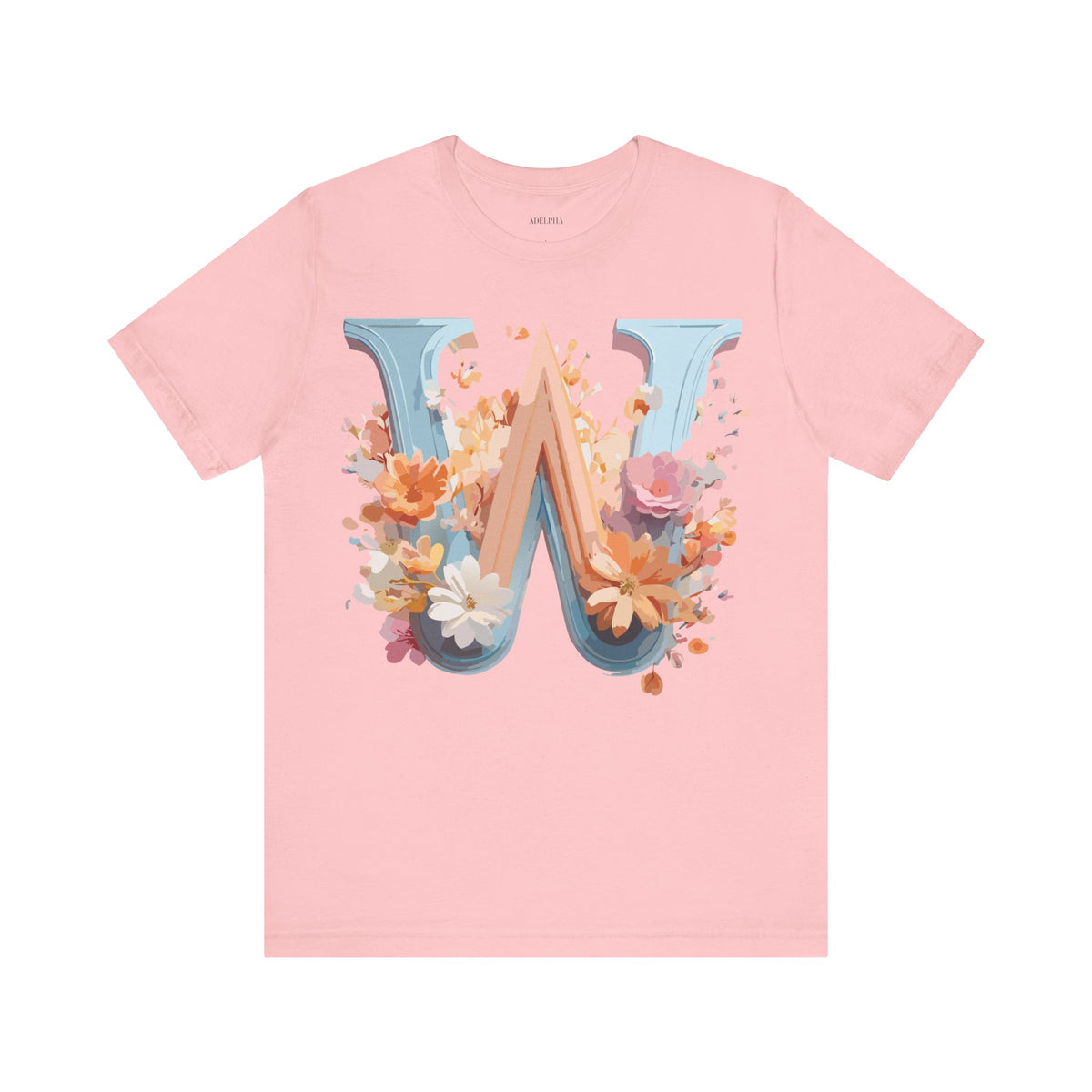 Letter W Graphic Unisex Cotton Bella+Canvas Tee with Art Letter Design