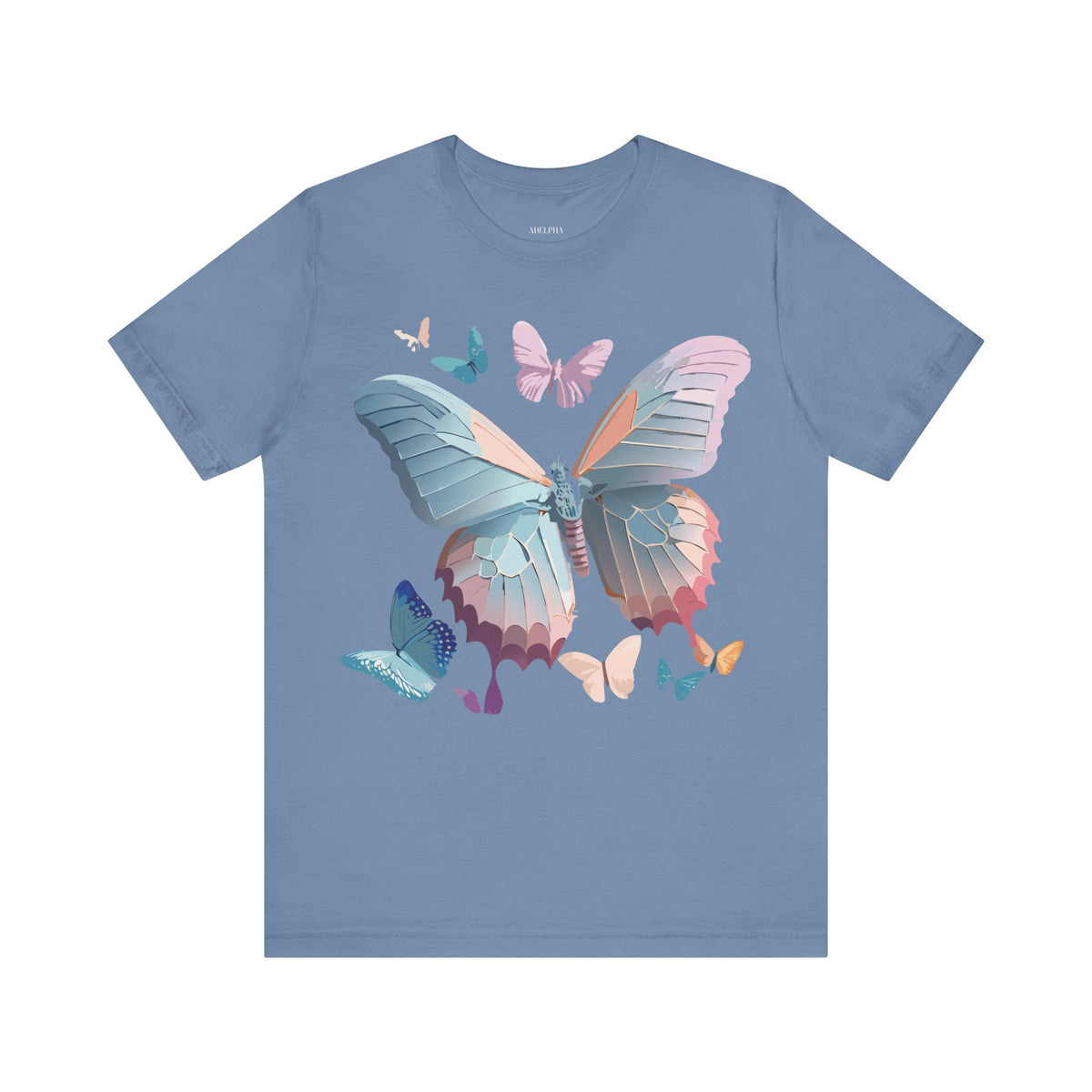 Butterfly Graphic Unisex Cotton Bella+Canvas Tee with Art Design n58