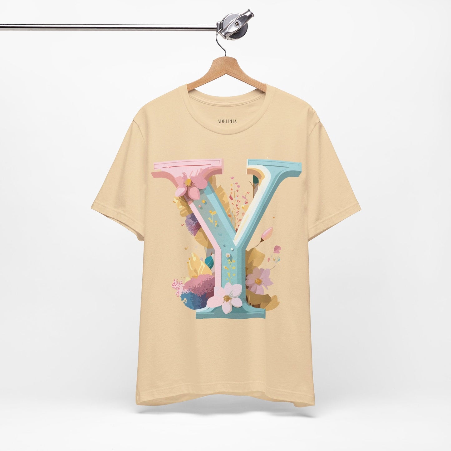 Letter Y Shirt Unisex Jersey Graphic Tee By Adelpha Vintage Inspired Art Short Sleeve Premium