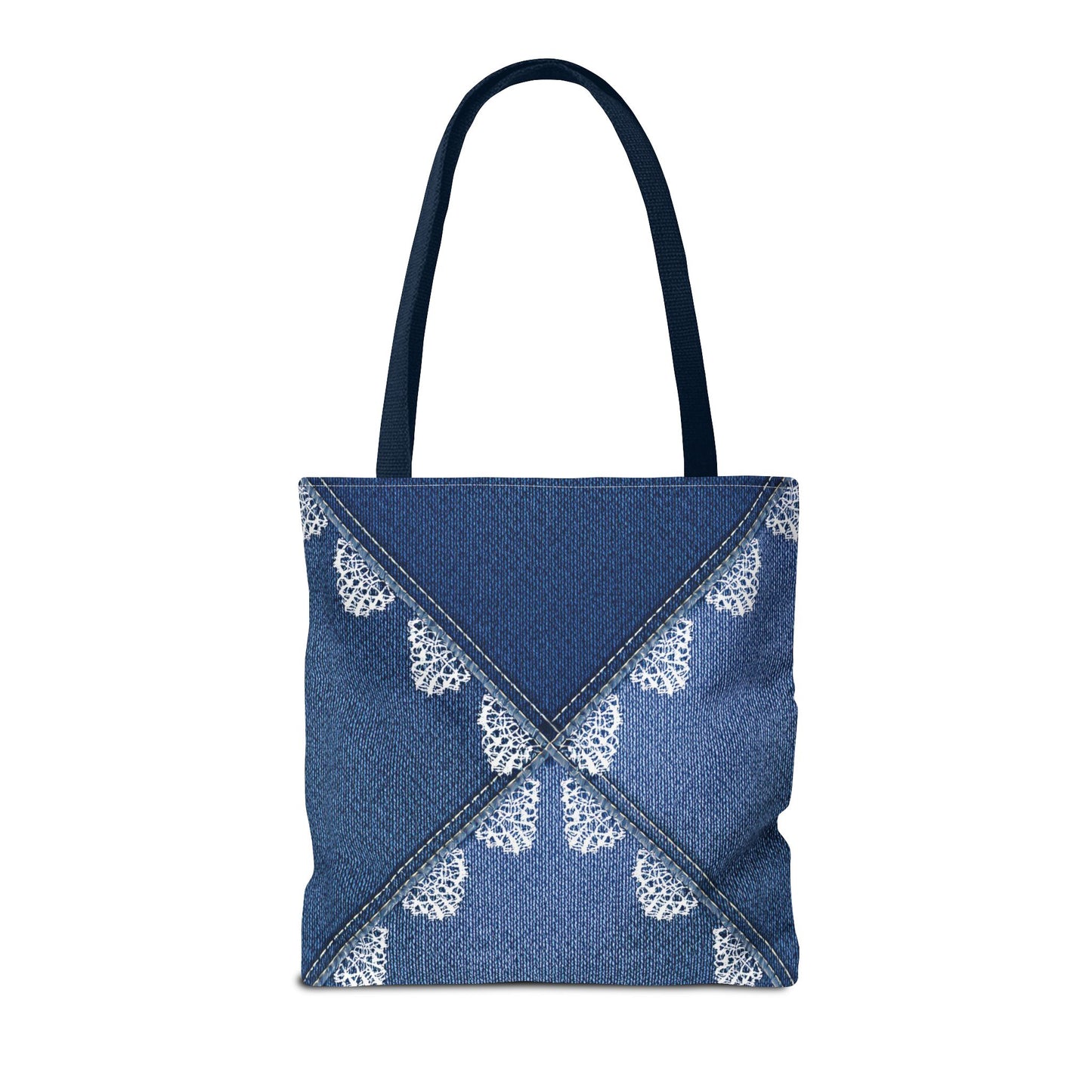 Denim Fabric Imitation Print Unisex Canvas Bag Poly Spun 3 Sizes Tote Bag 110