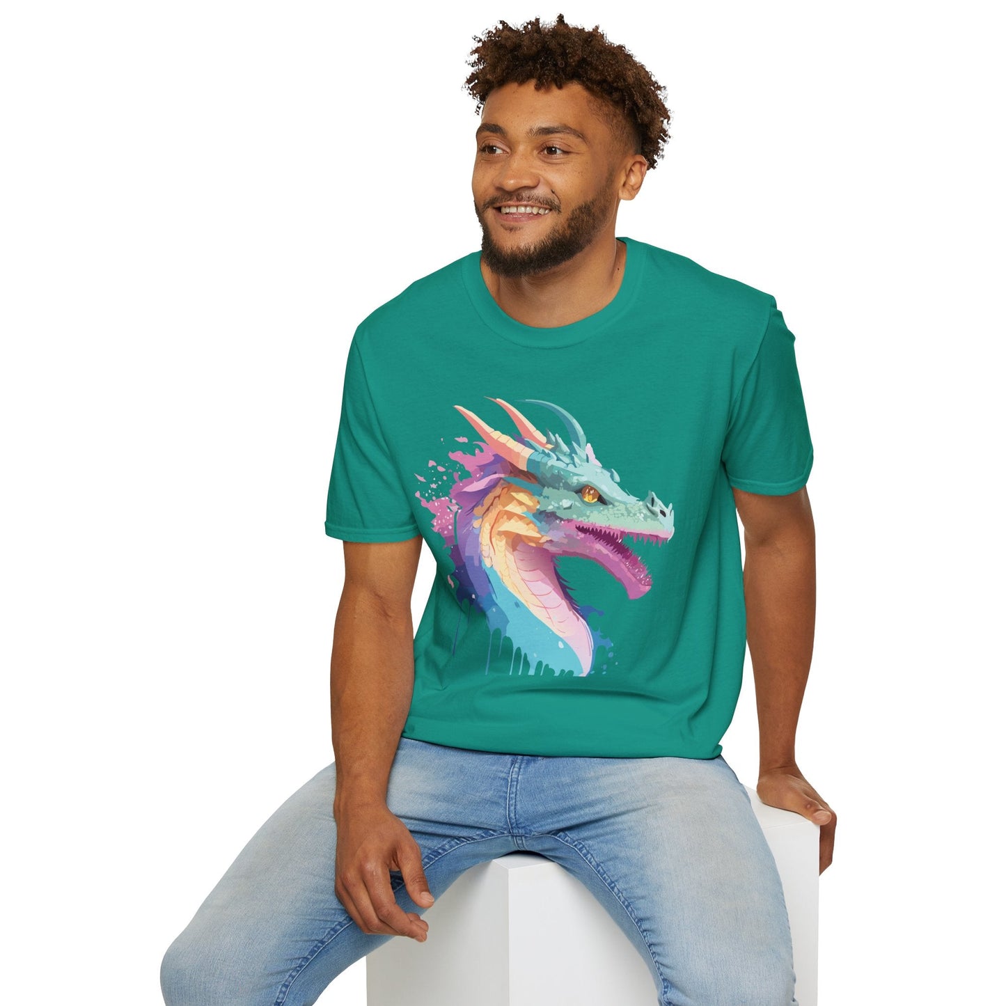 Dragon Graphic Tee Unisex Short Sleeve Dragon Shirt With Animal Design Gildan SoftStyle 64000