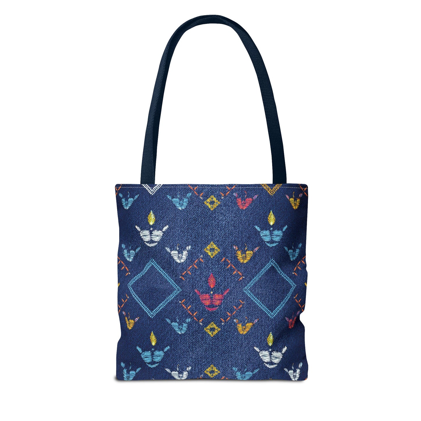 Diwali Graphic Denim Fabric Imitation Print Unisex Canvas Bag Poly Spun 3 Sizes Tote Bag 205-13