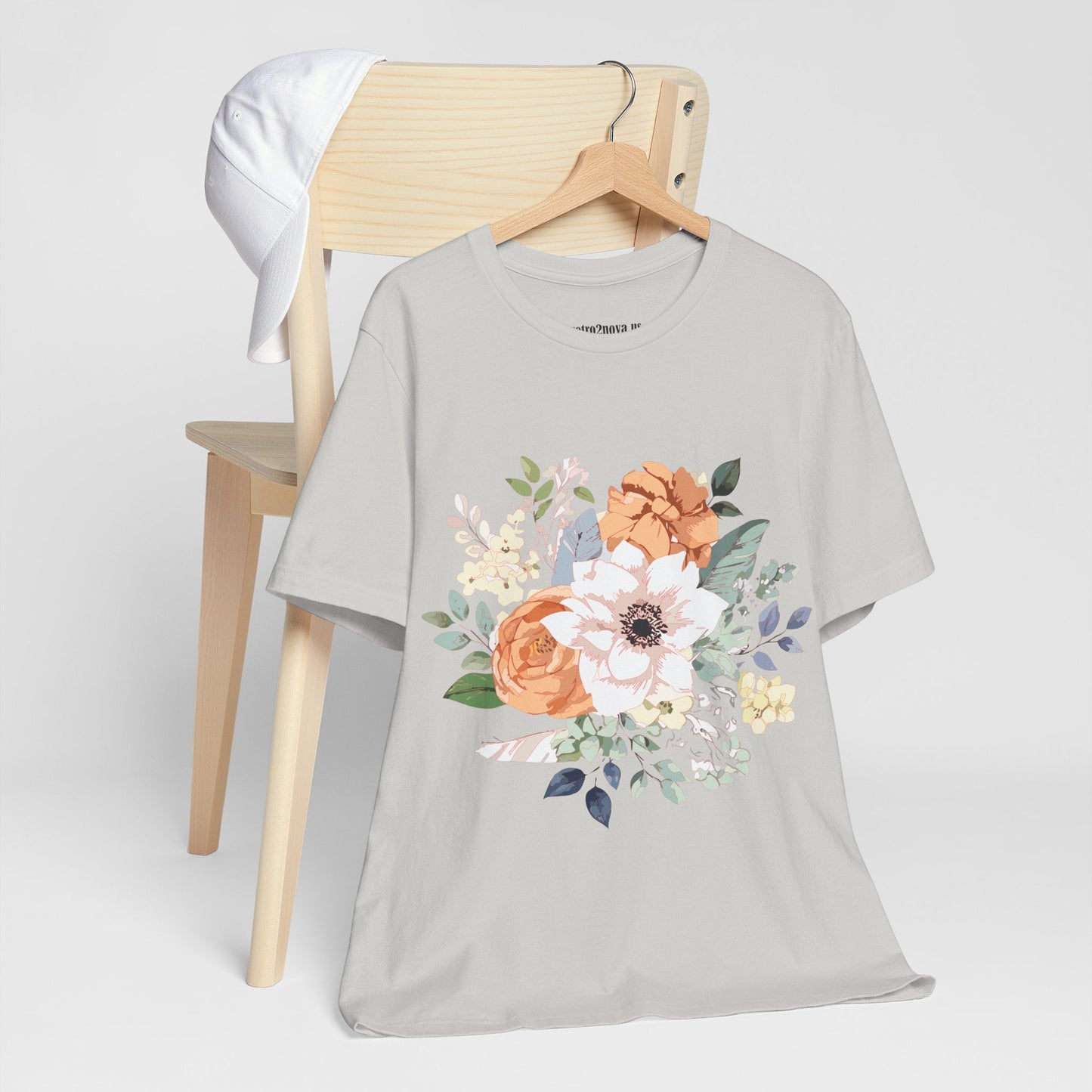 Unisex Floral Shirt Jersey Short Sleeve Tee Lightweight Breathable Flowers Collection Retro2Nova