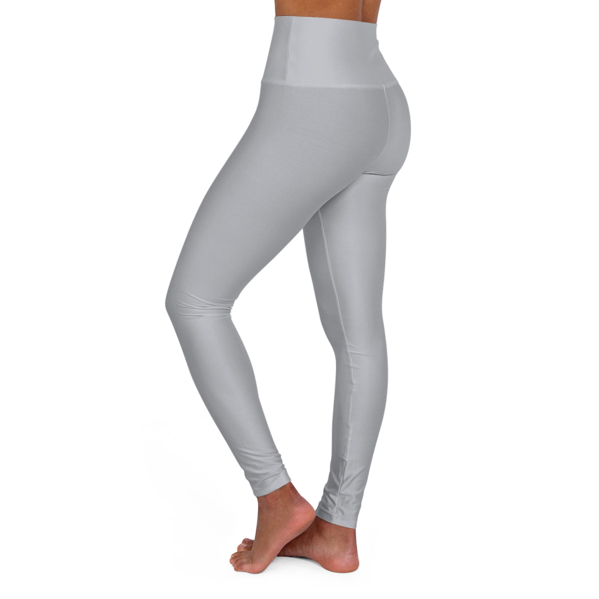 Pale Slate Grey Color High-Waist Yoga Leggings Women's Seamless Poly-Span Stretchy Pants XS-2XL