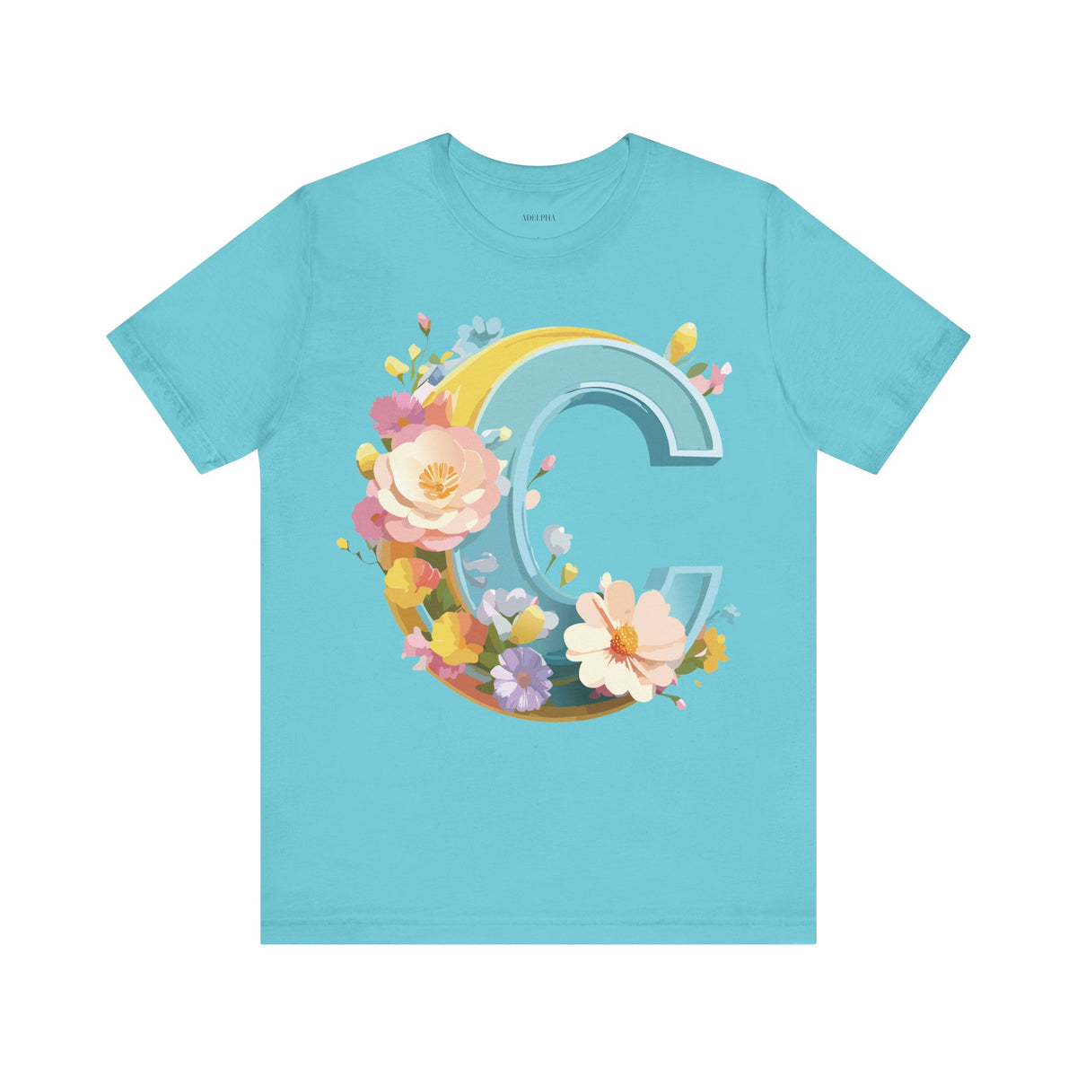 Letter C Graphic Unisex Cotton Bella+Canvas Tee with Art Letter Design
