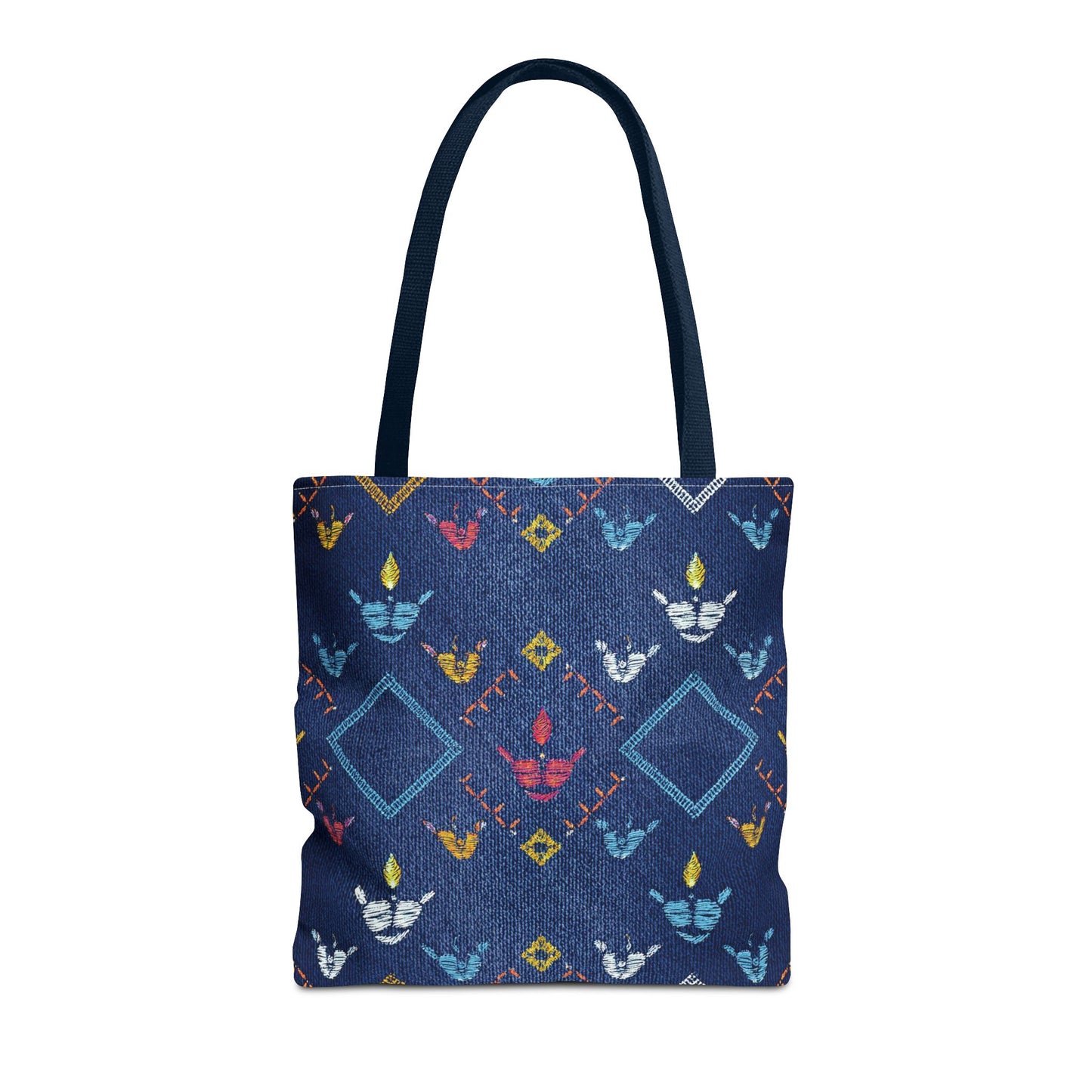 Diwali Graphic Denim Fabric Imitation Print Unisex Canvas Bag Poly Spun 3 Sizes Tote Bag 205-13