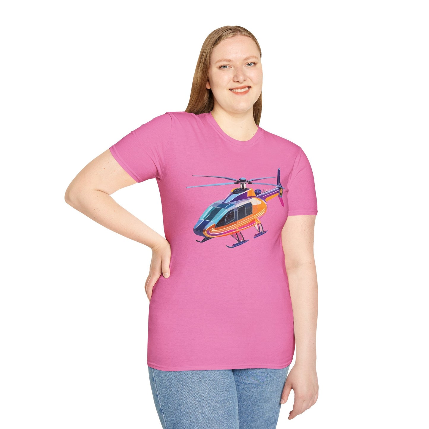 Chopper Helicopter Shirt Unisex Tee Gildan Softstyle 64000 Lightweight 100 Percent Cotton