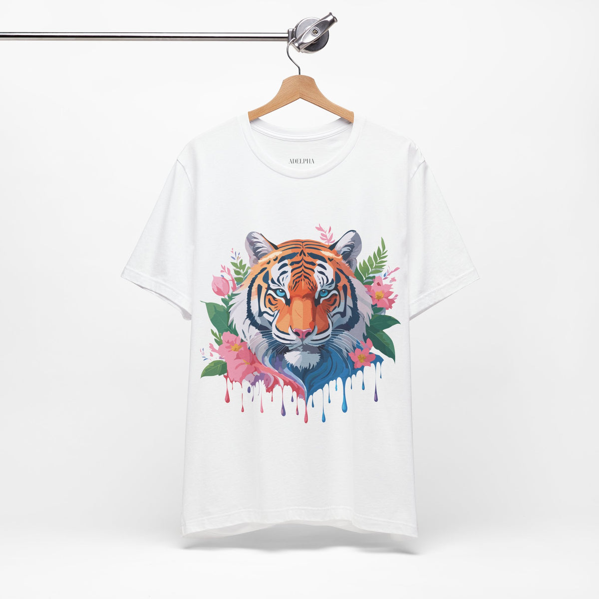 Tiger Graphic Unisex Cotton Bella+Canvas Tee with Art Animal Design d89