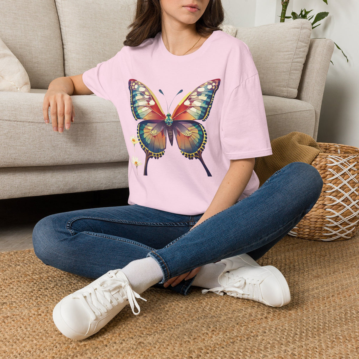Butterfly Watercolor T-Shirt — Vibrant Multicolor Butterfly Tee for Spring Graphic Tee Unisex 100 Cotton Gildan T-Shirt