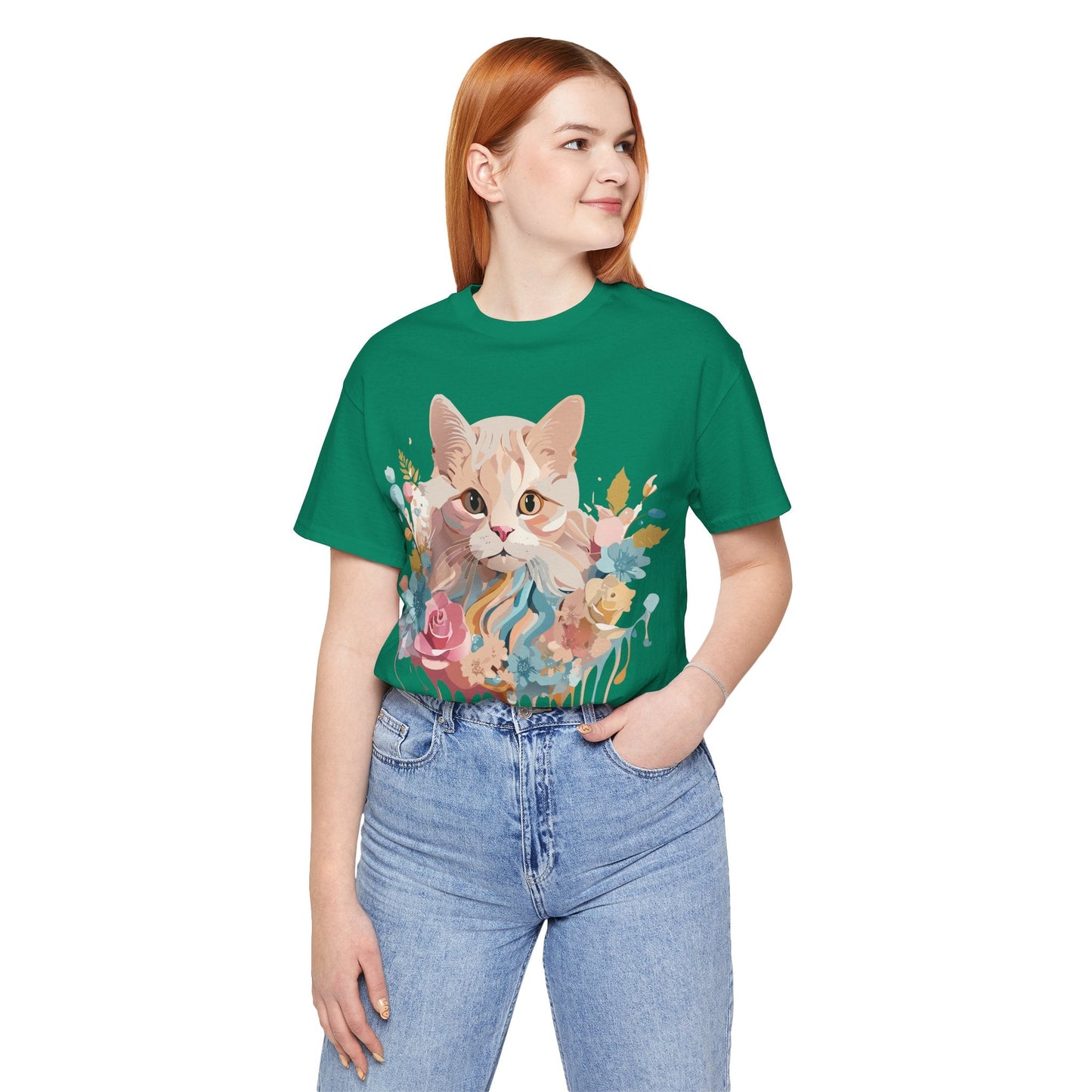Cat Graphic Tee Unisex Short Sleeve Shirt With Adelpha Vintage Artwork