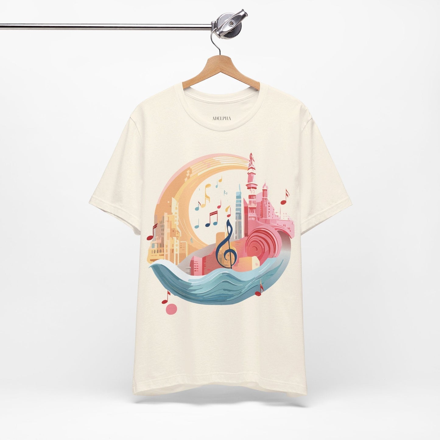 Music Graphic T Shirt Unisex Jersey Short Sleeve Art Design by Adelpha Vintage Inspired Tee
