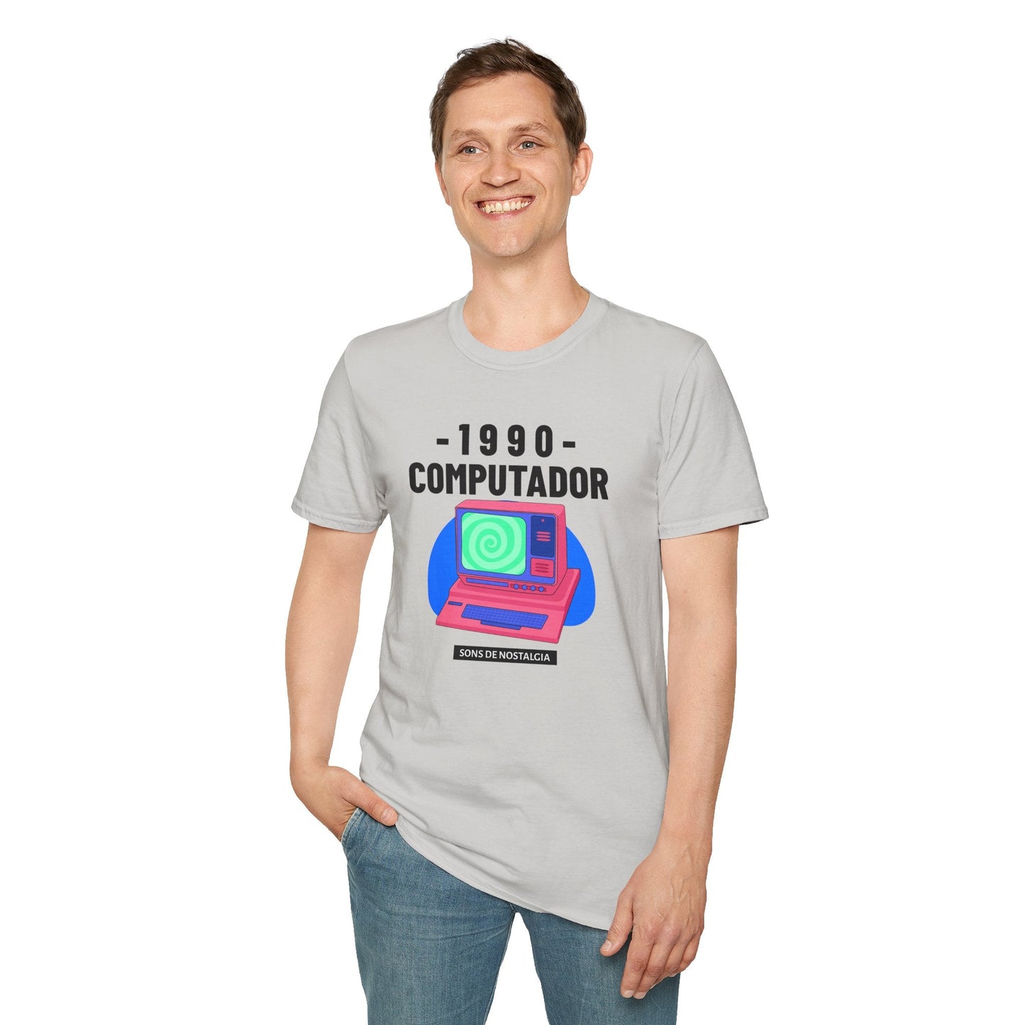 1990 Computador Retro T-Shirt Unisex Cotton Vintage Computer Graphic Tee