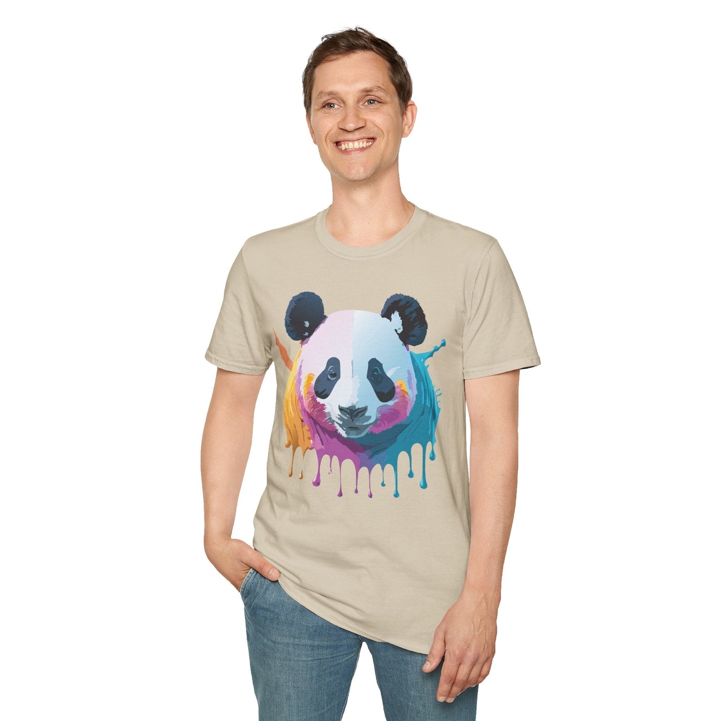 Panda Shirt Unisex T Shirt Softstyle Gildan 64000 100 Percent Ring Spun Cotton Animal Tee