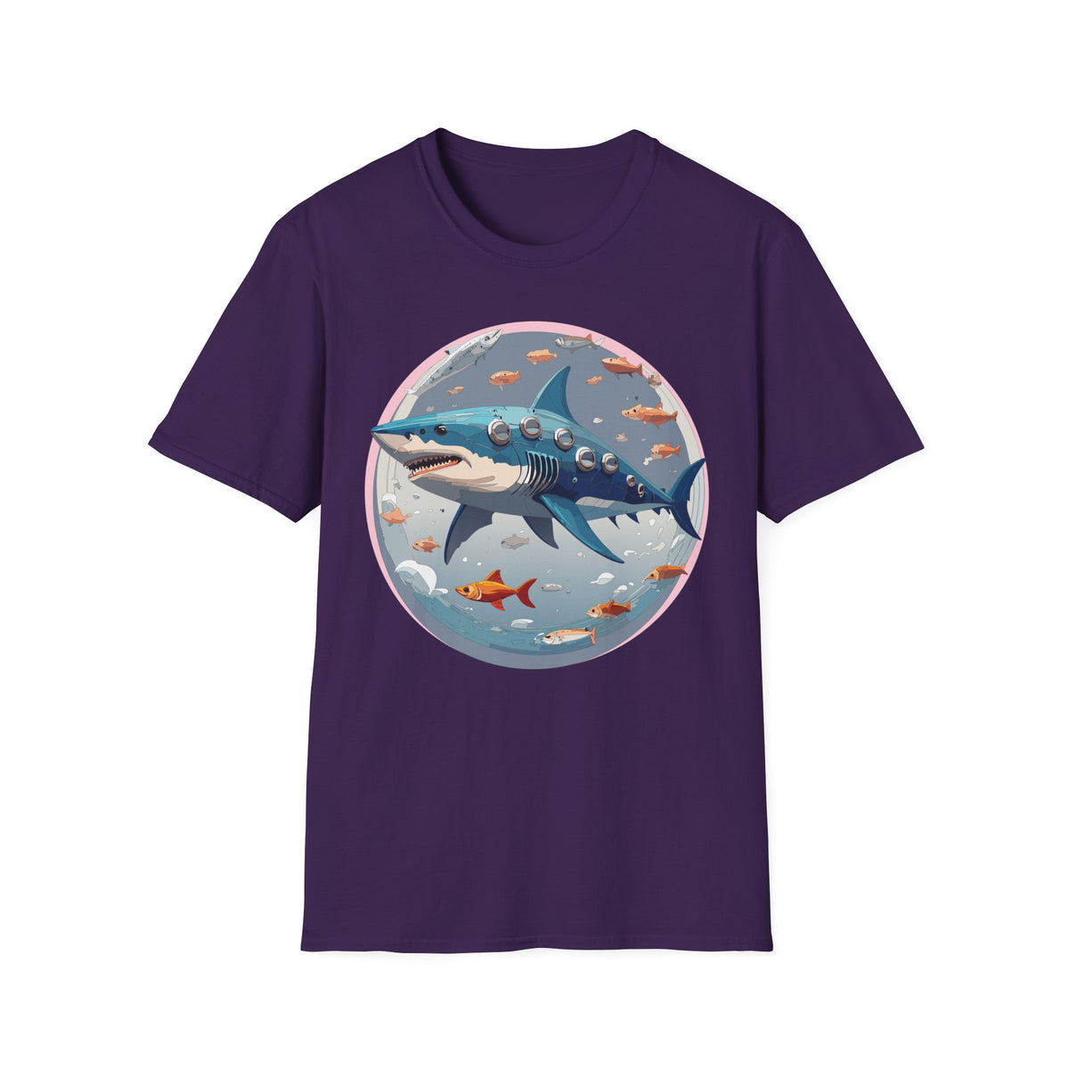 Steampunk Shark T-Shirt | Submarine Porthole Ocean Illustration