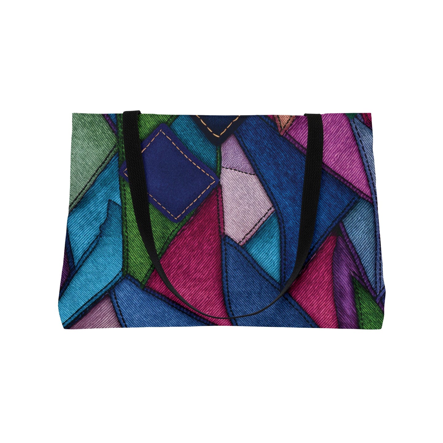 Denim Print Yoga Bag High-Quality 100% Spun Polyester 24x13 Canvas Gym Bag 33-2