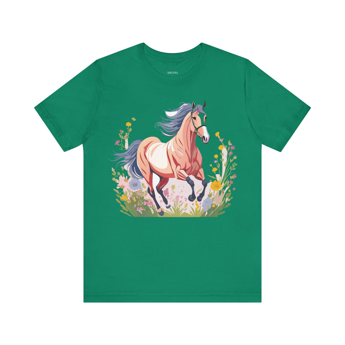 Horse Graphic Unisex Cotton Bella+Canvas Tee with Art Animal Design e29