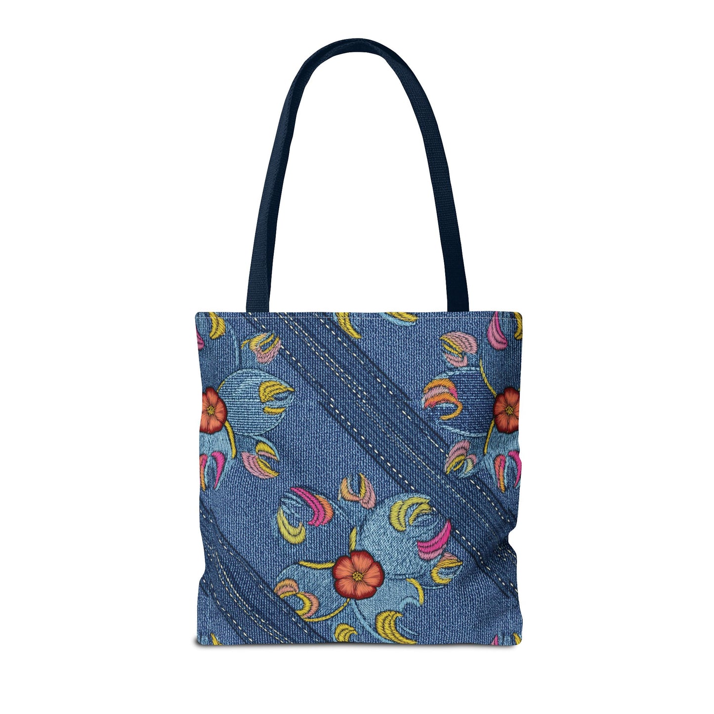 Denim Fabric Imitation Print Unisex Canvas Bag Poly Spun 3 Sizes Tote Bag 161